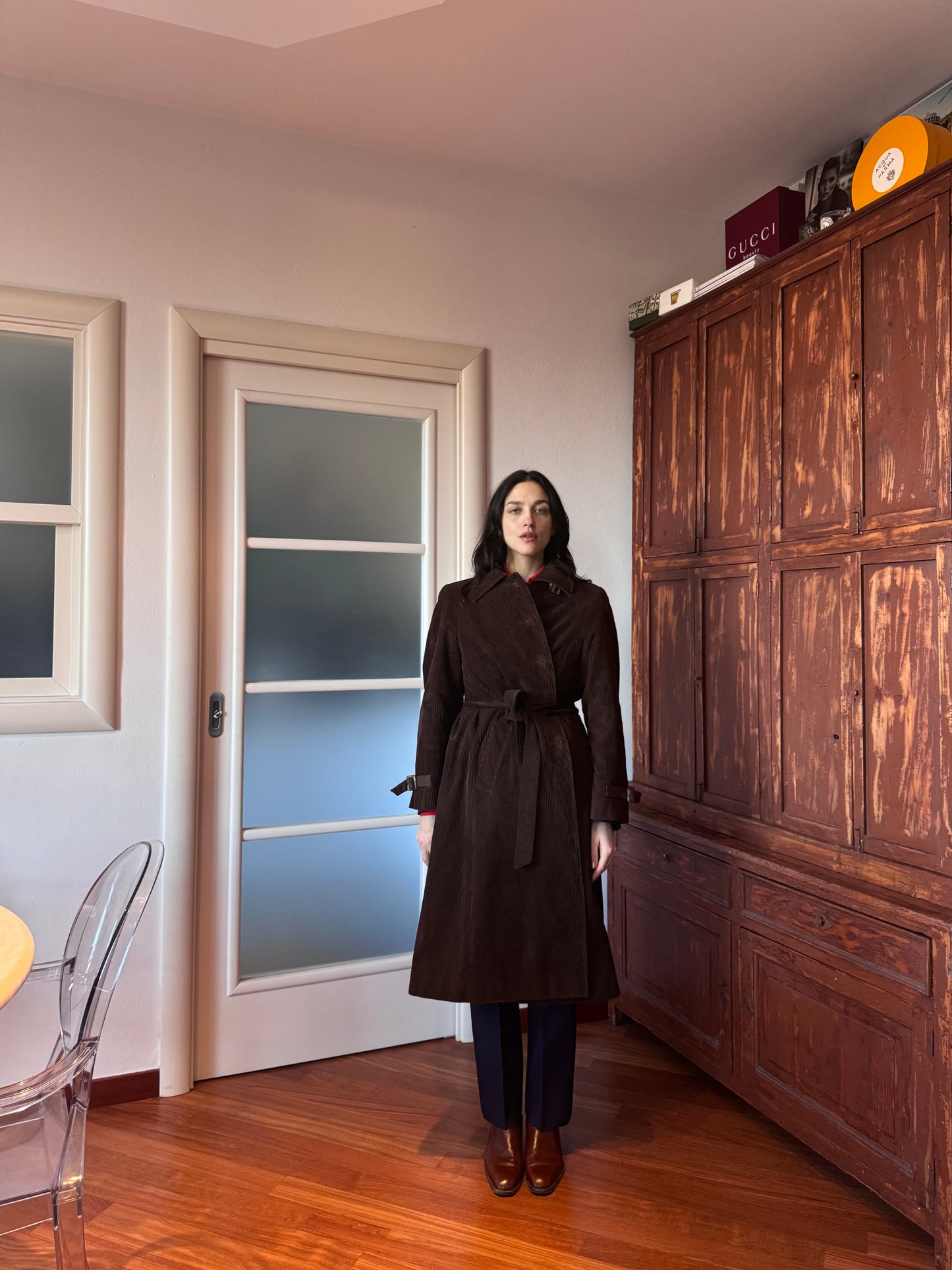 Brown velvet coat