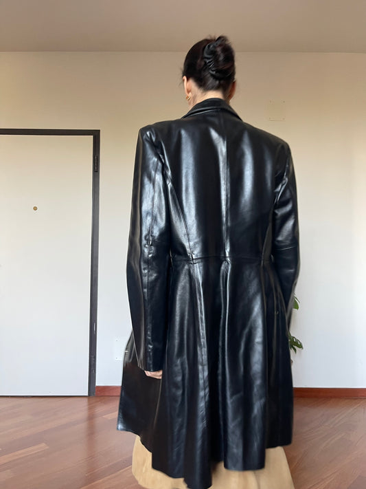 The leather coat