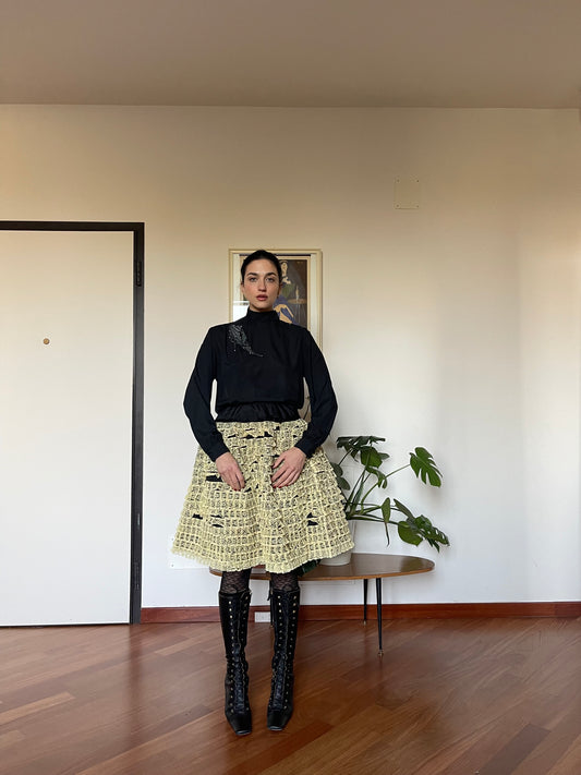 The Doll skirt- yellow lace