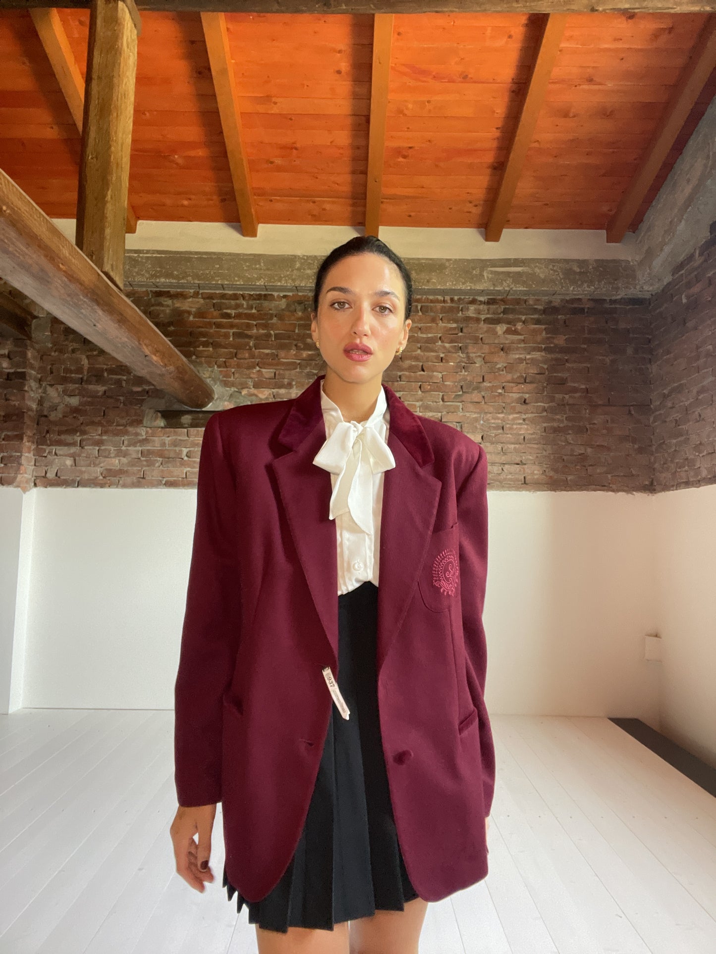 Burgundy wool blazer