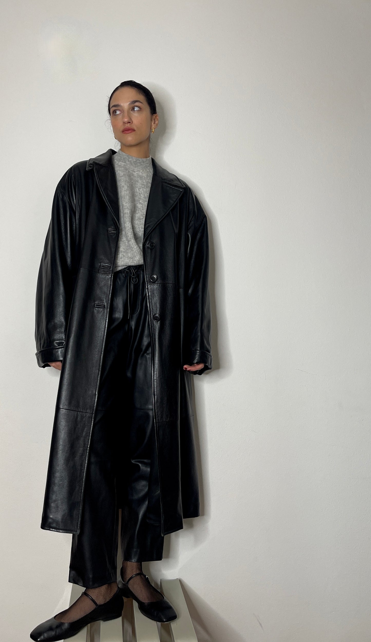 Long leather coat