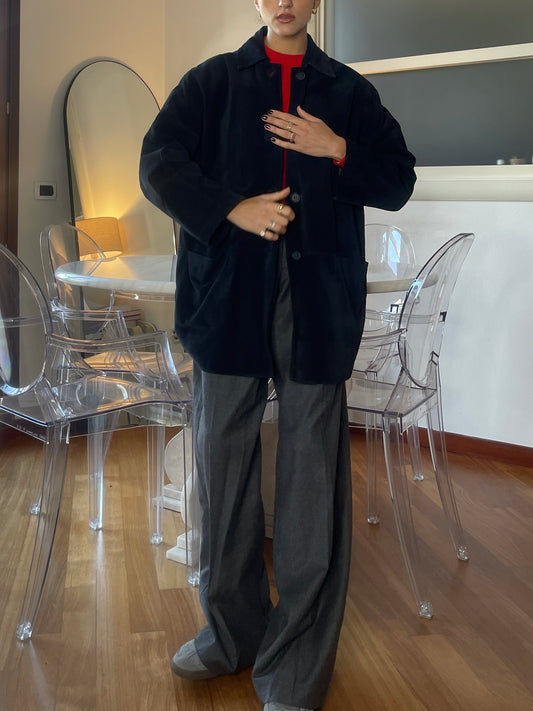 Deep blue suede jacket