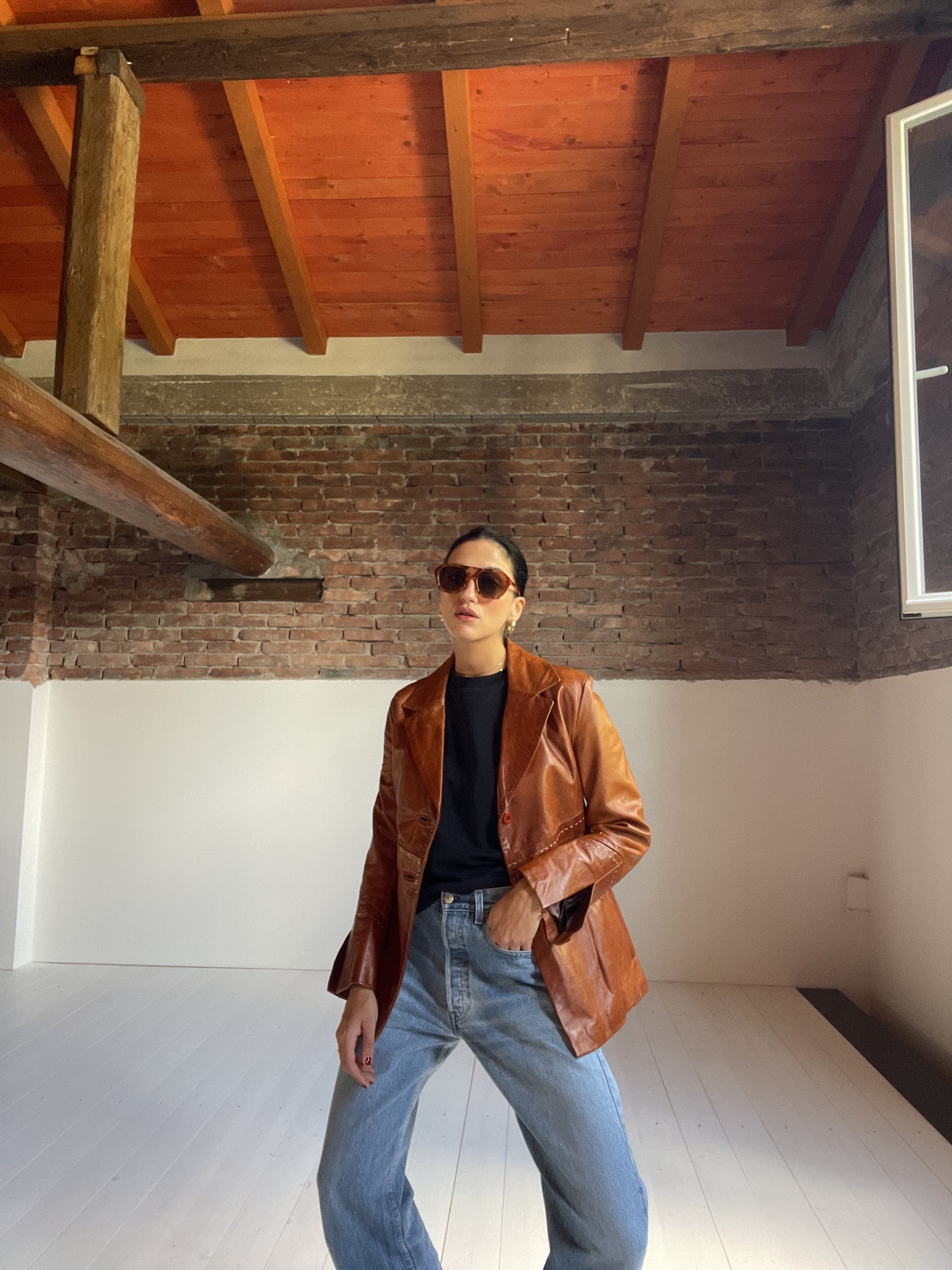Caramel leather jacket