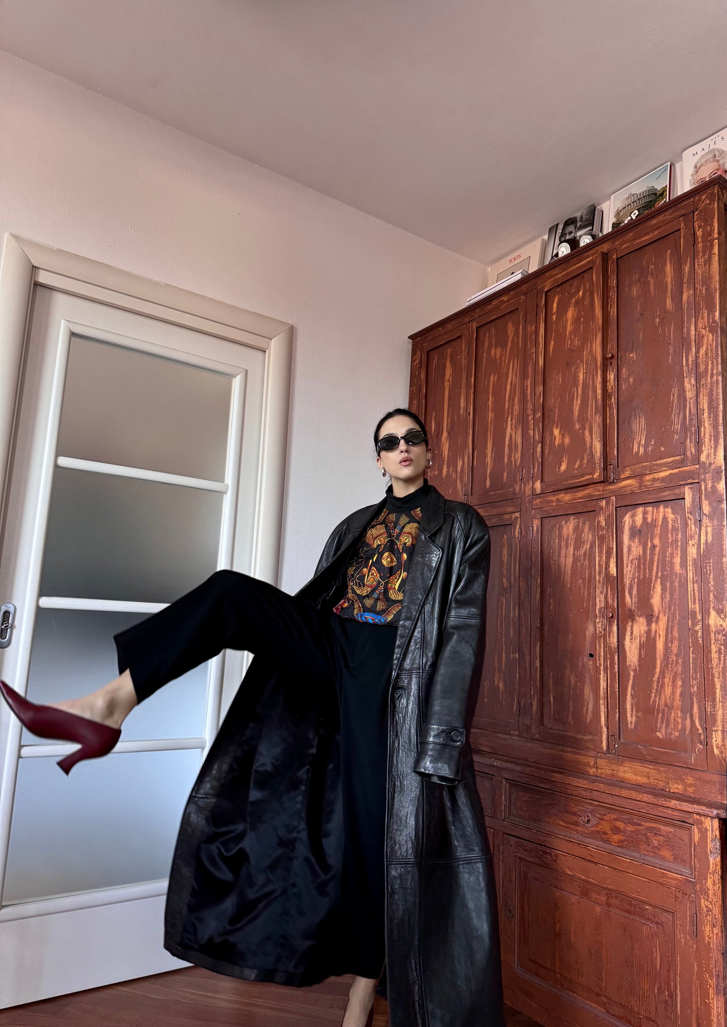 Overissimo leather coat