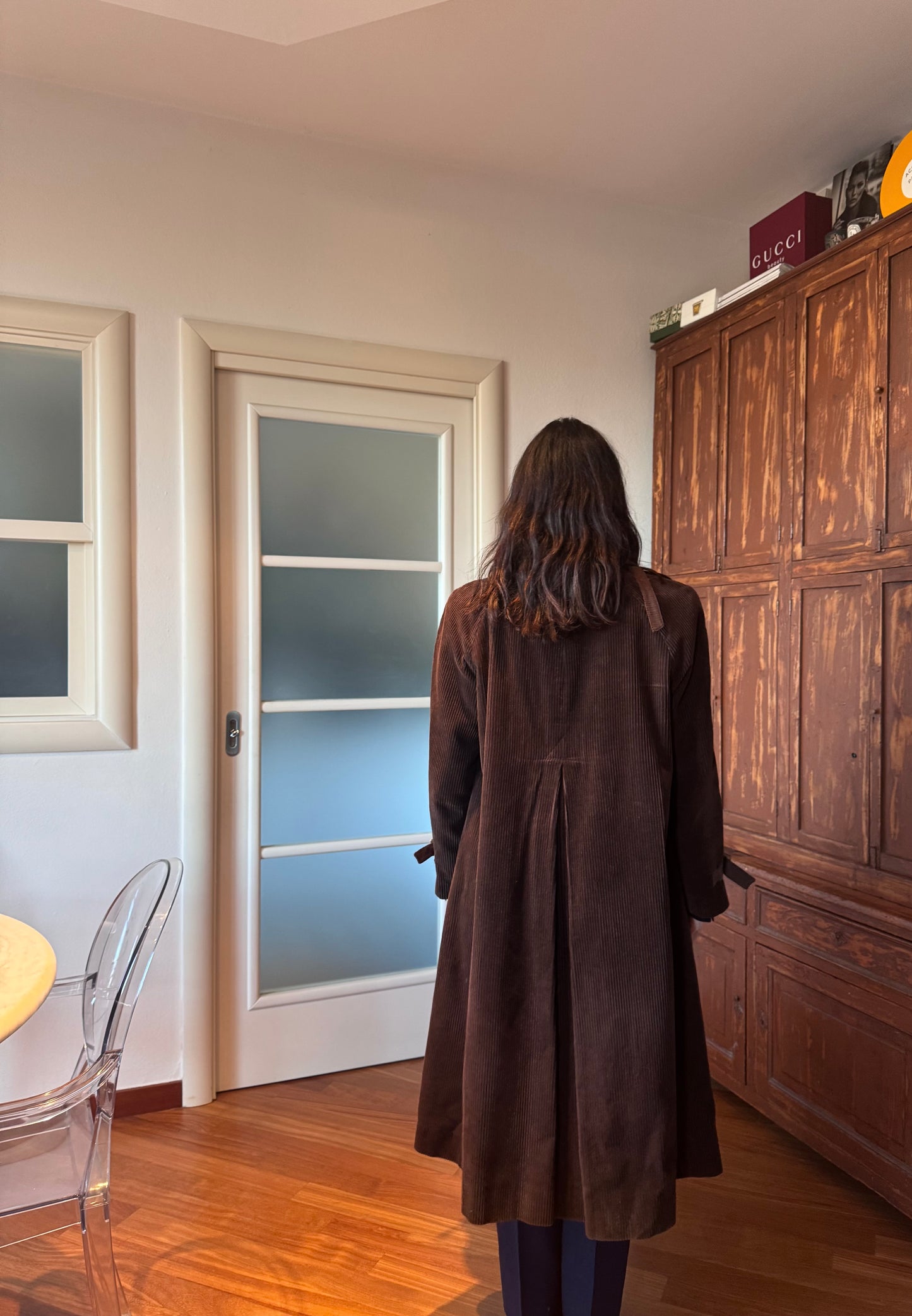Brown velvet coat