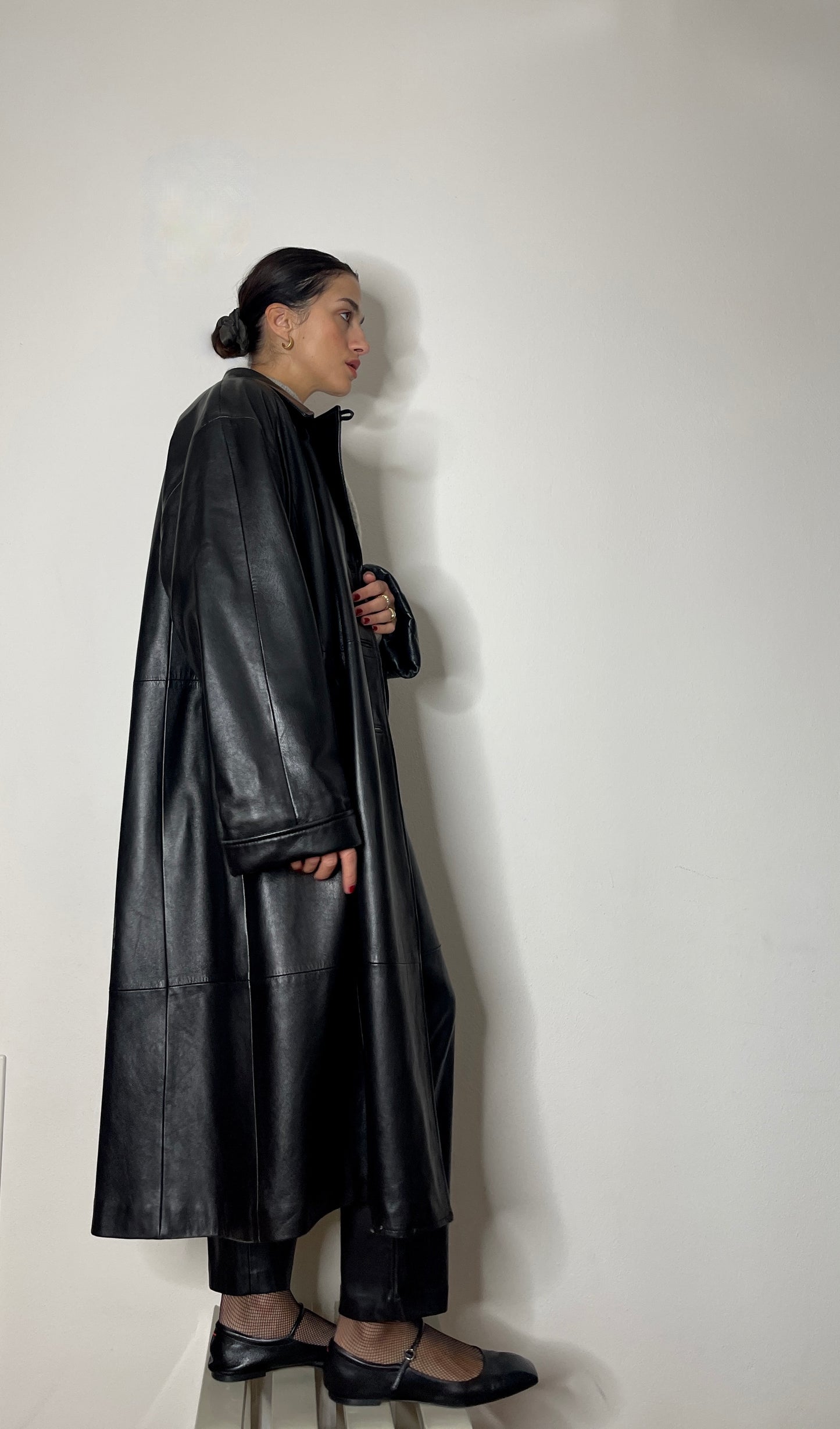Long leather coat