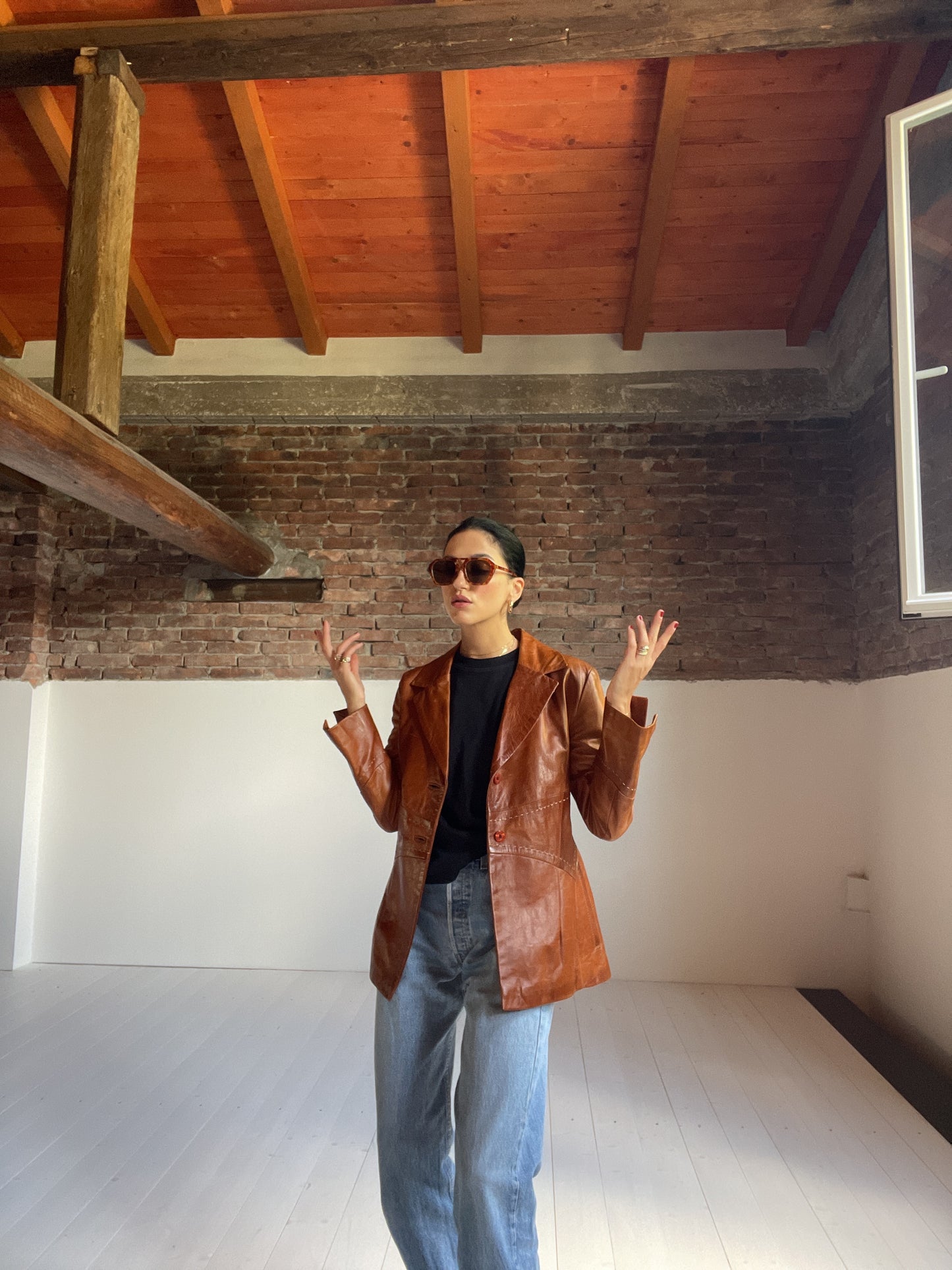 Caramel leather jacket