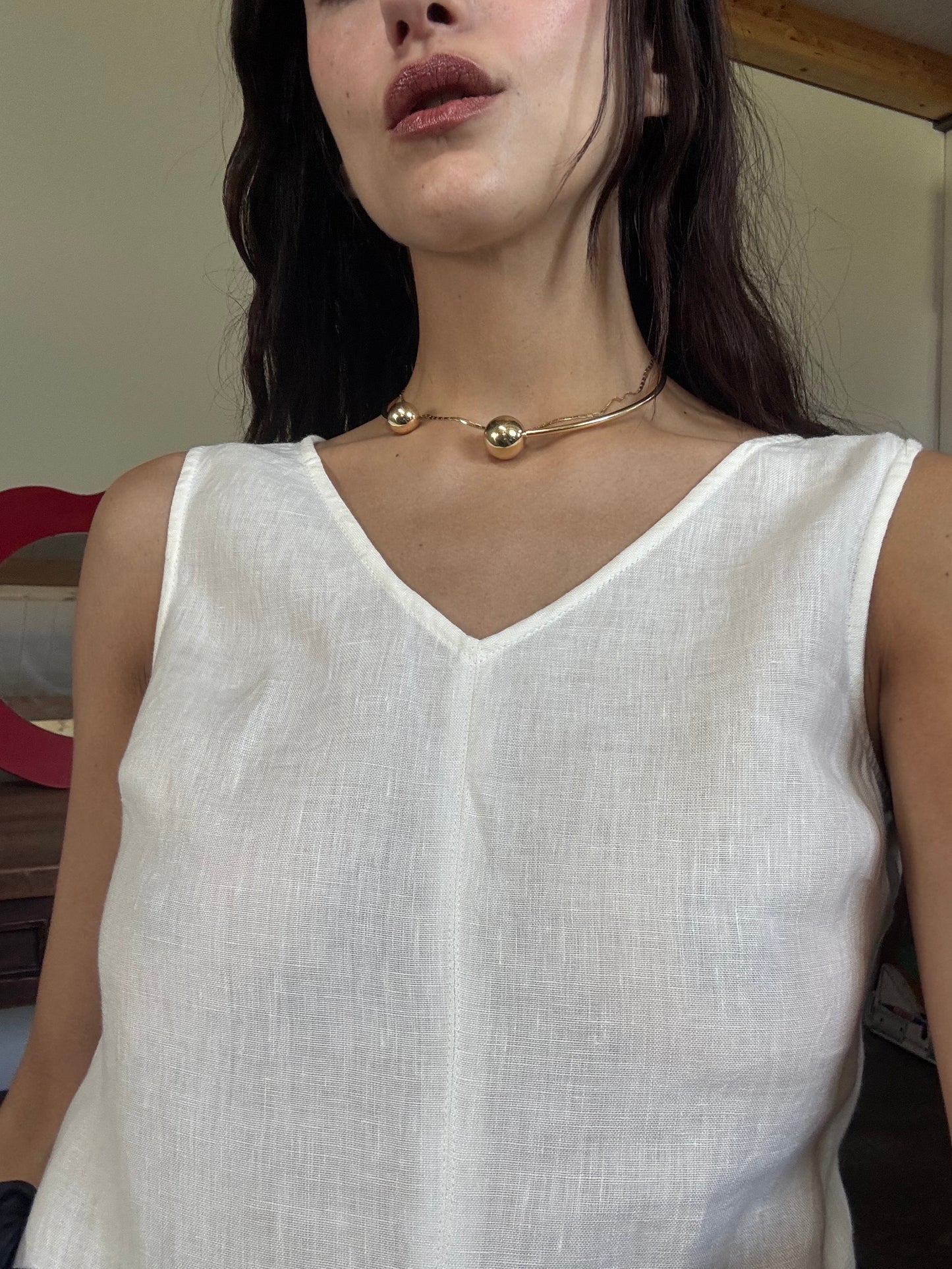 Necessario white linen dress