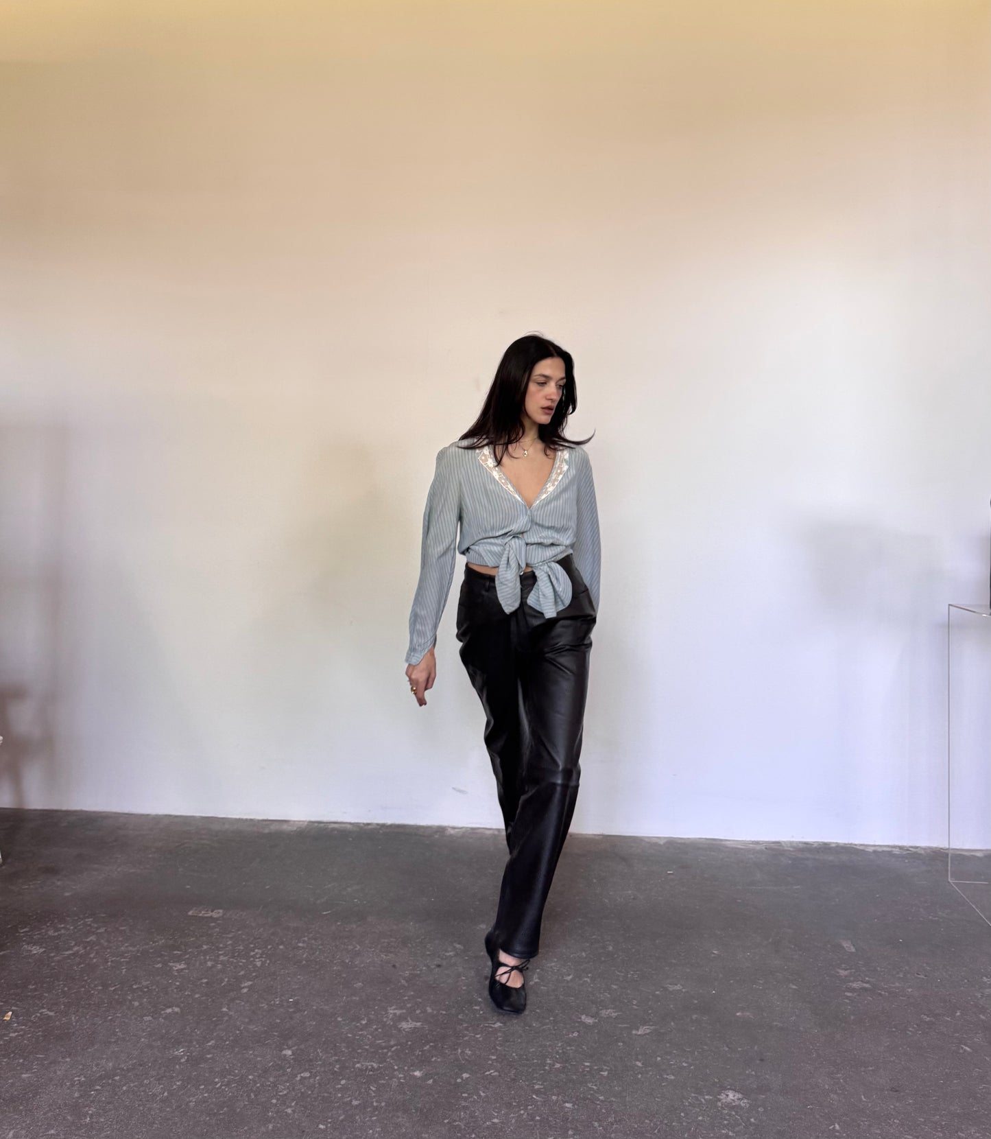 Black leather pants