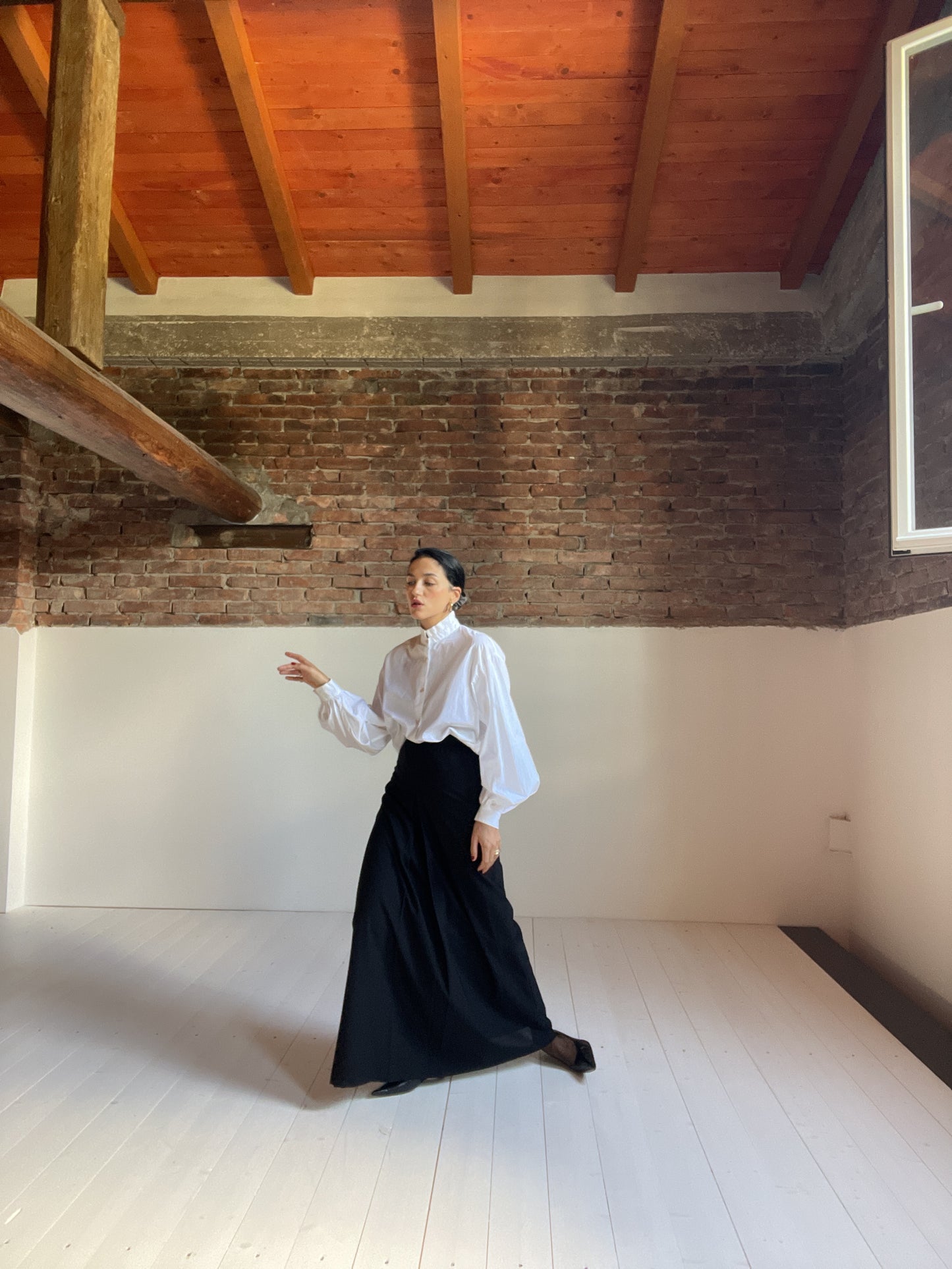 The long black skirt