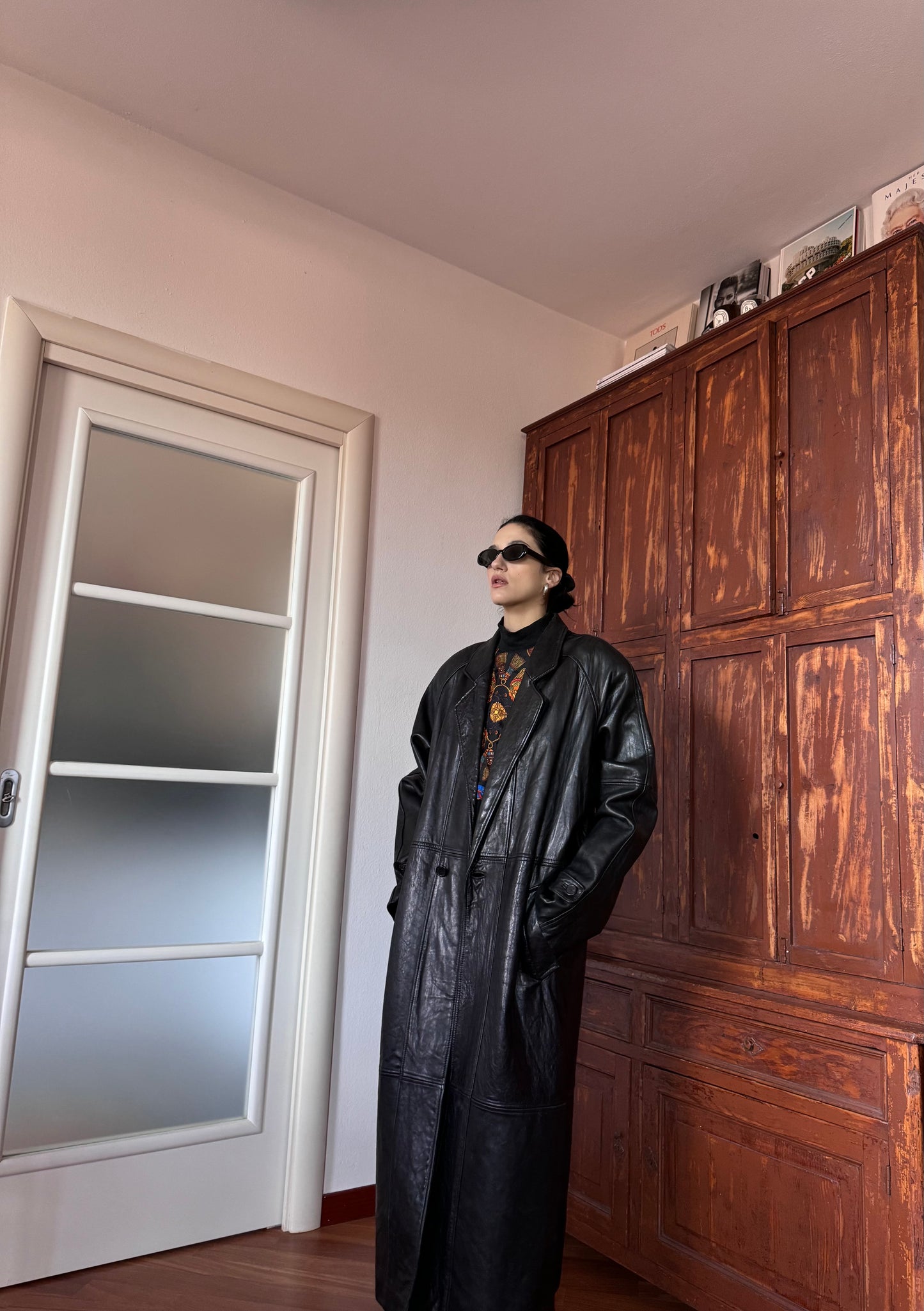 Overissimo leather coat