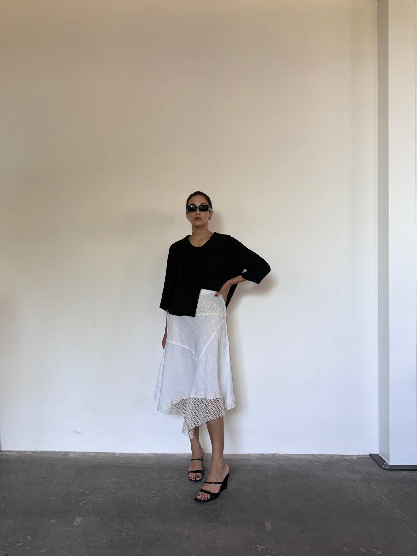 White linen skirt