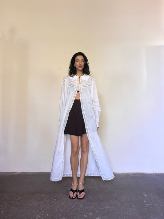 Long cotton embroidered nightie