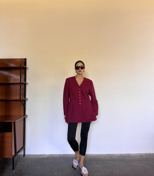 Carrie Burgundy blazer