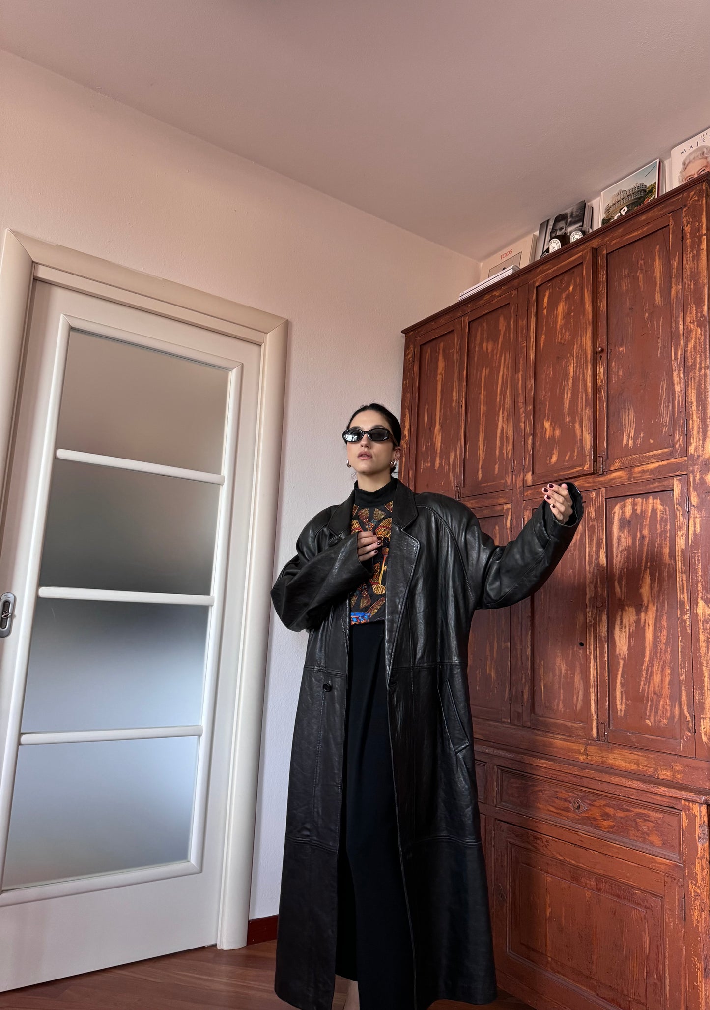 Overissimo leather coat