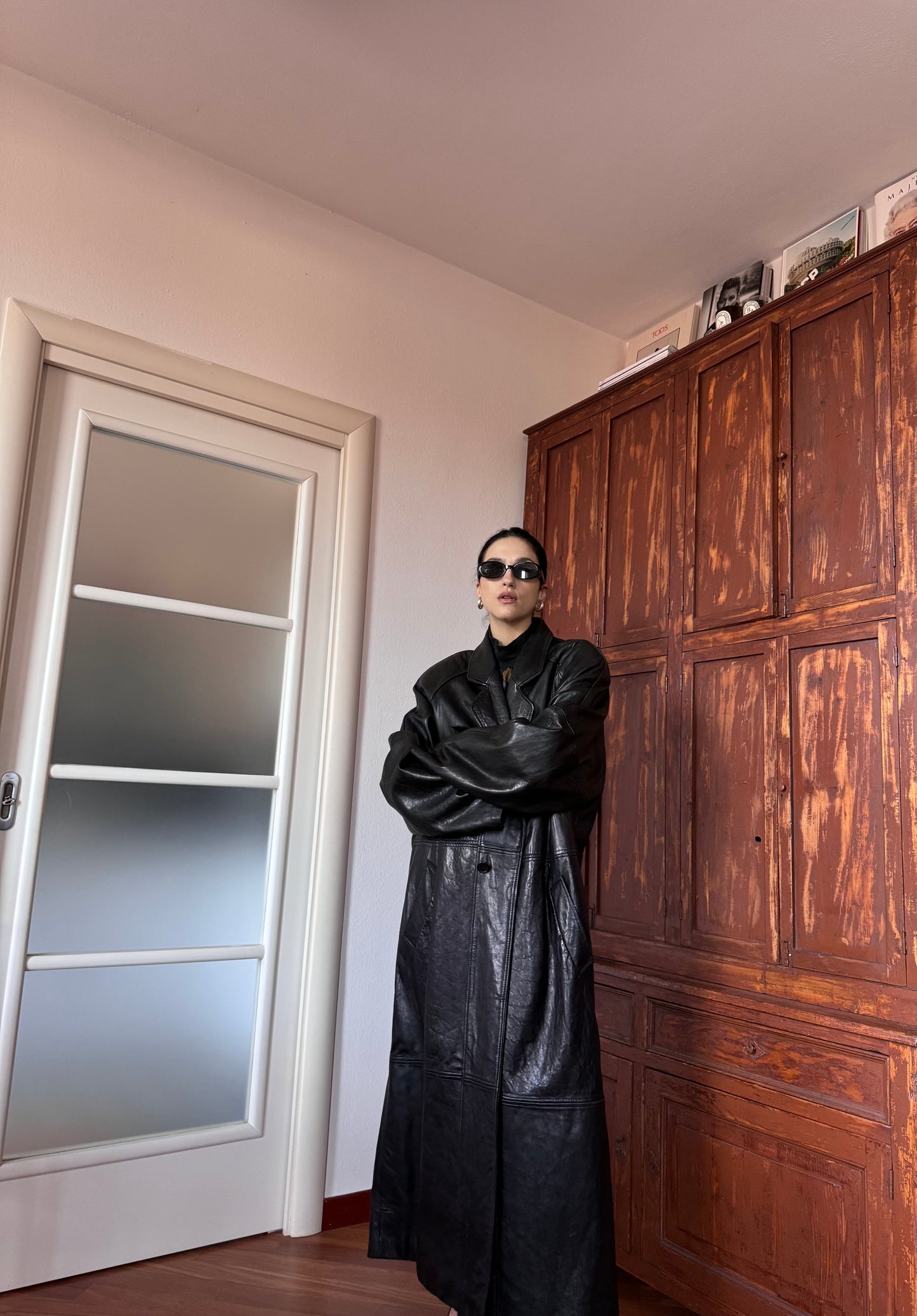 Overissimo leather coat