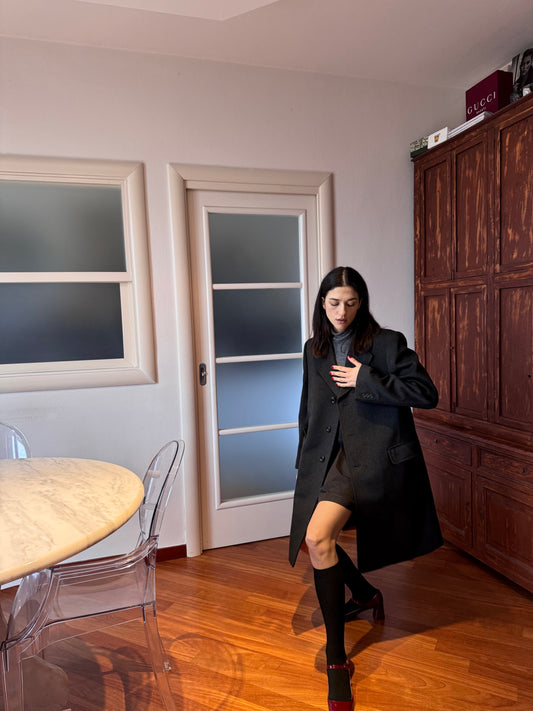 Lebole wool dark grey coat