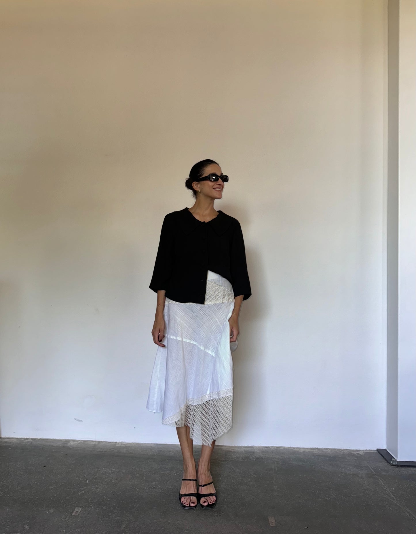 White linen skirt