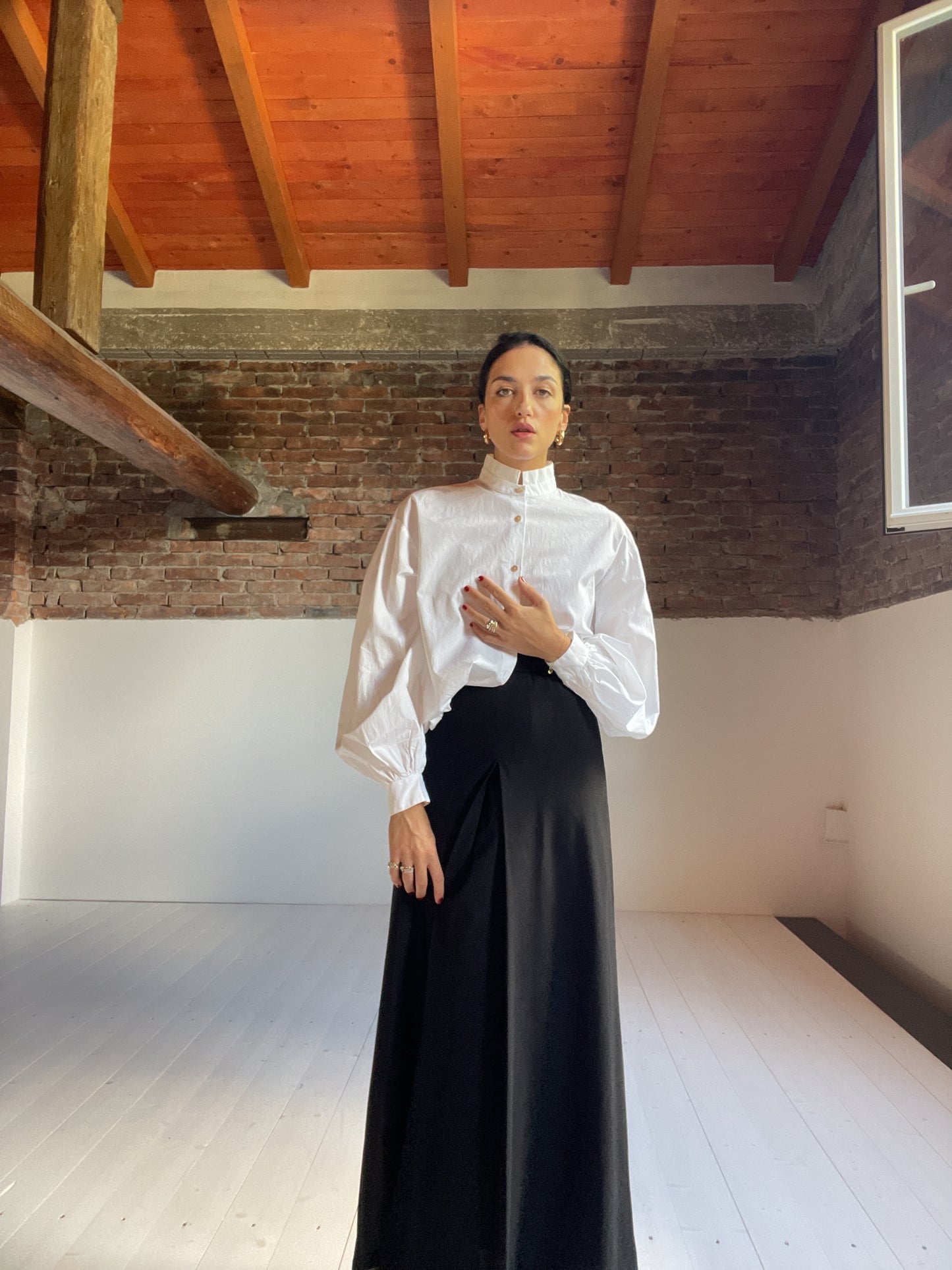 The long black skirt