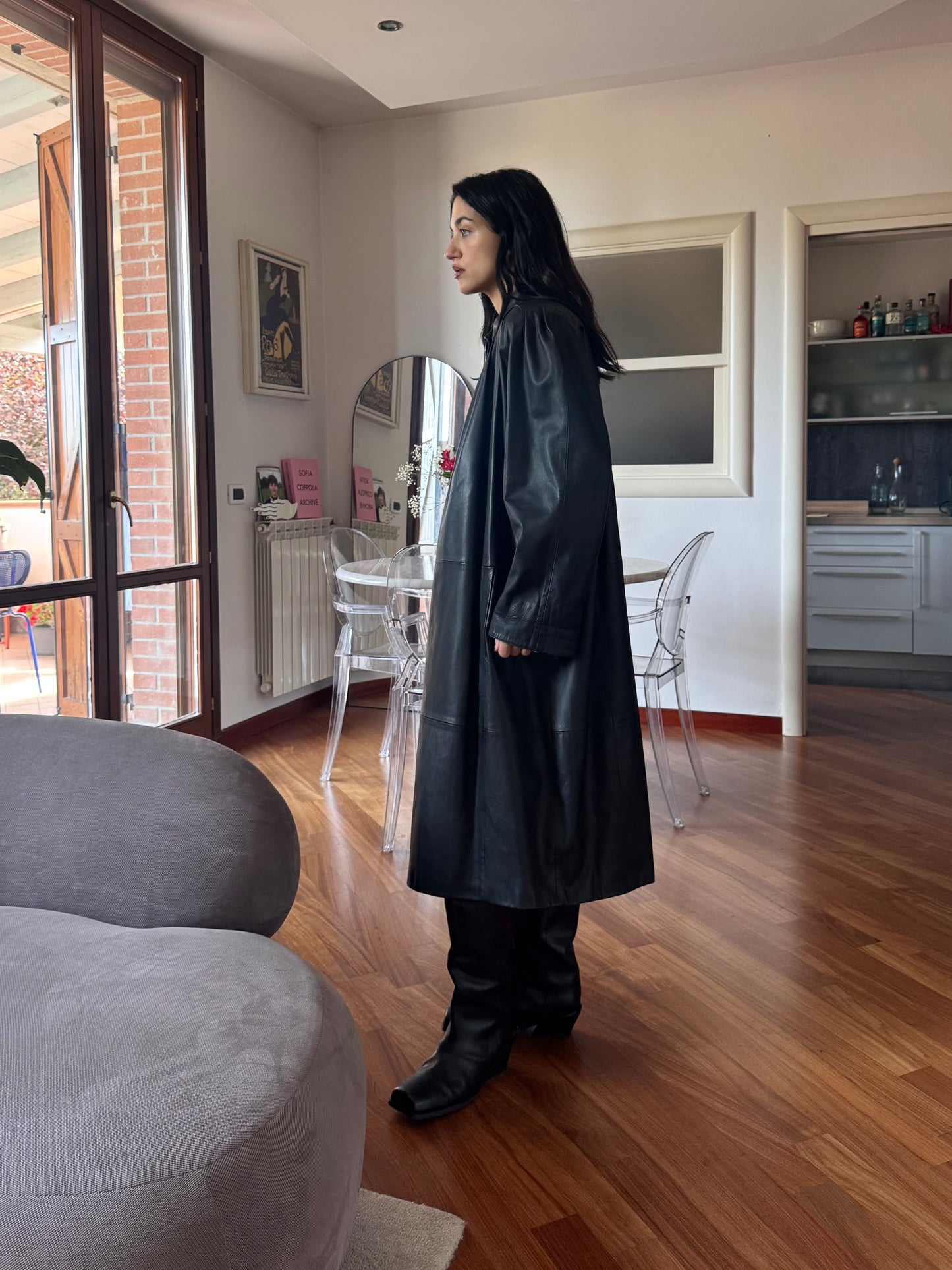 The long leather coat