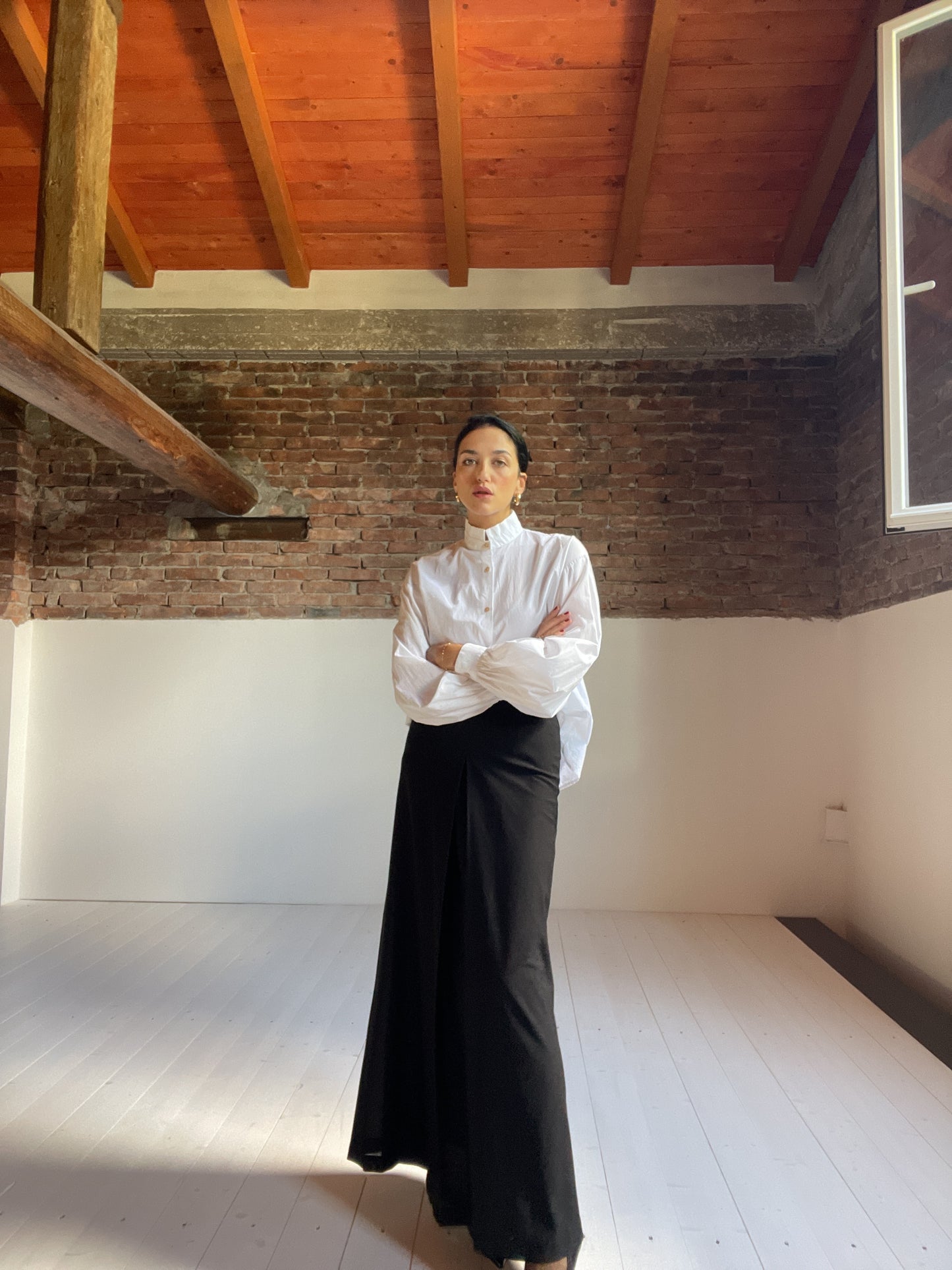 The long black skirt