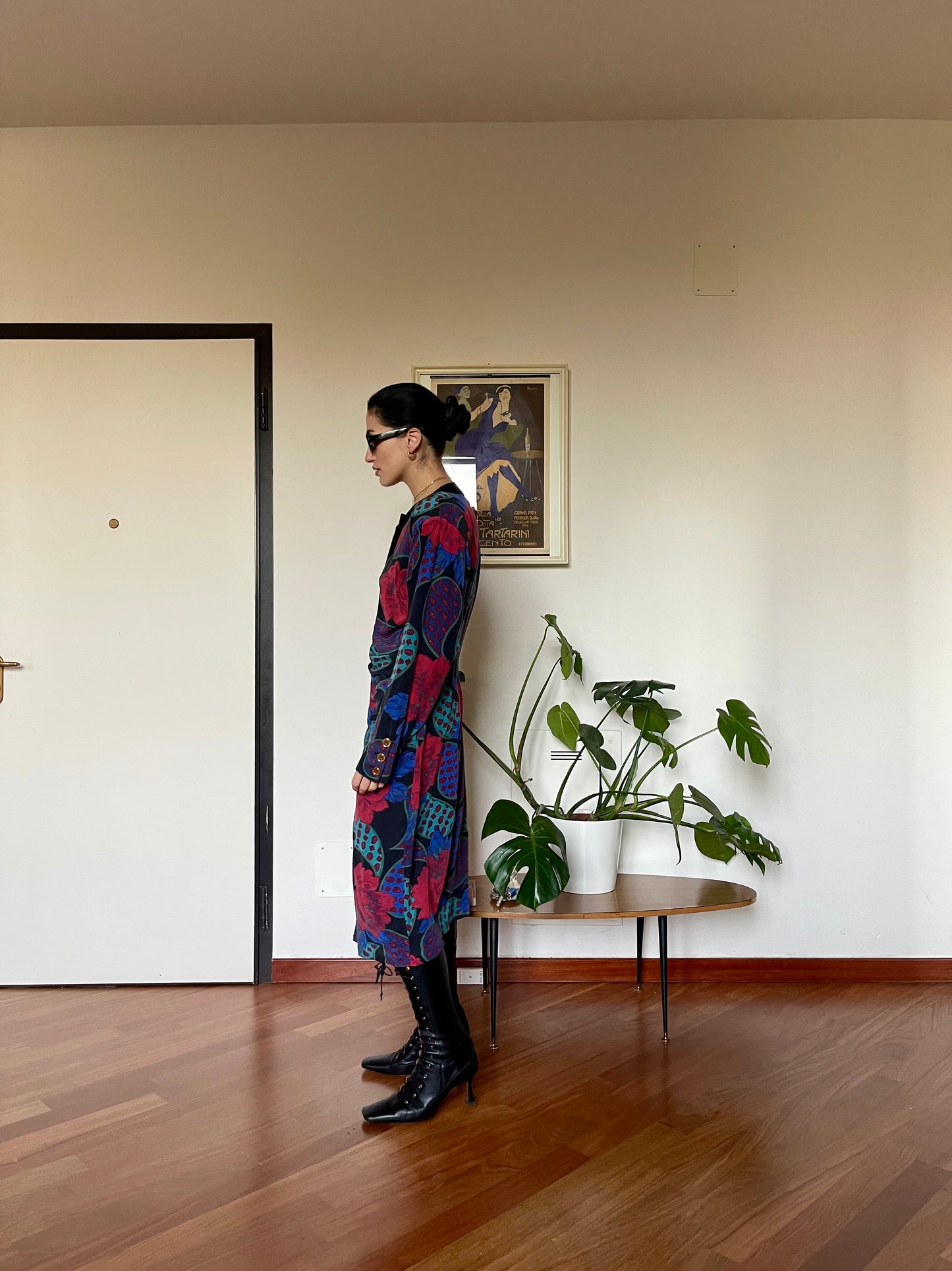Roccobarocco silk & velvet dress