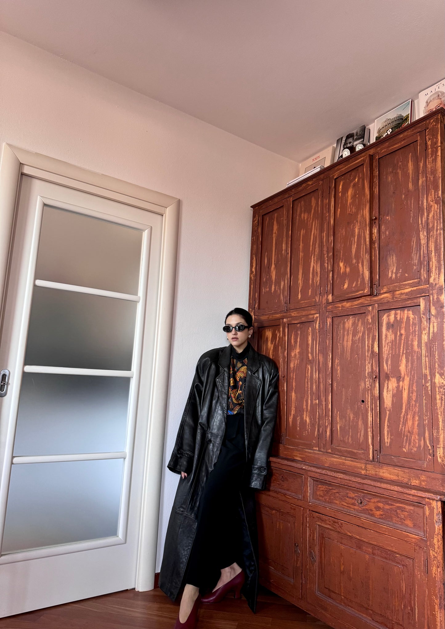 Overissimo leather coat