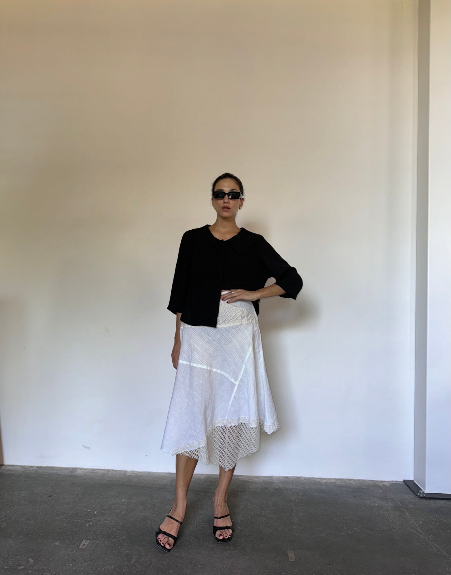 White linen skirt