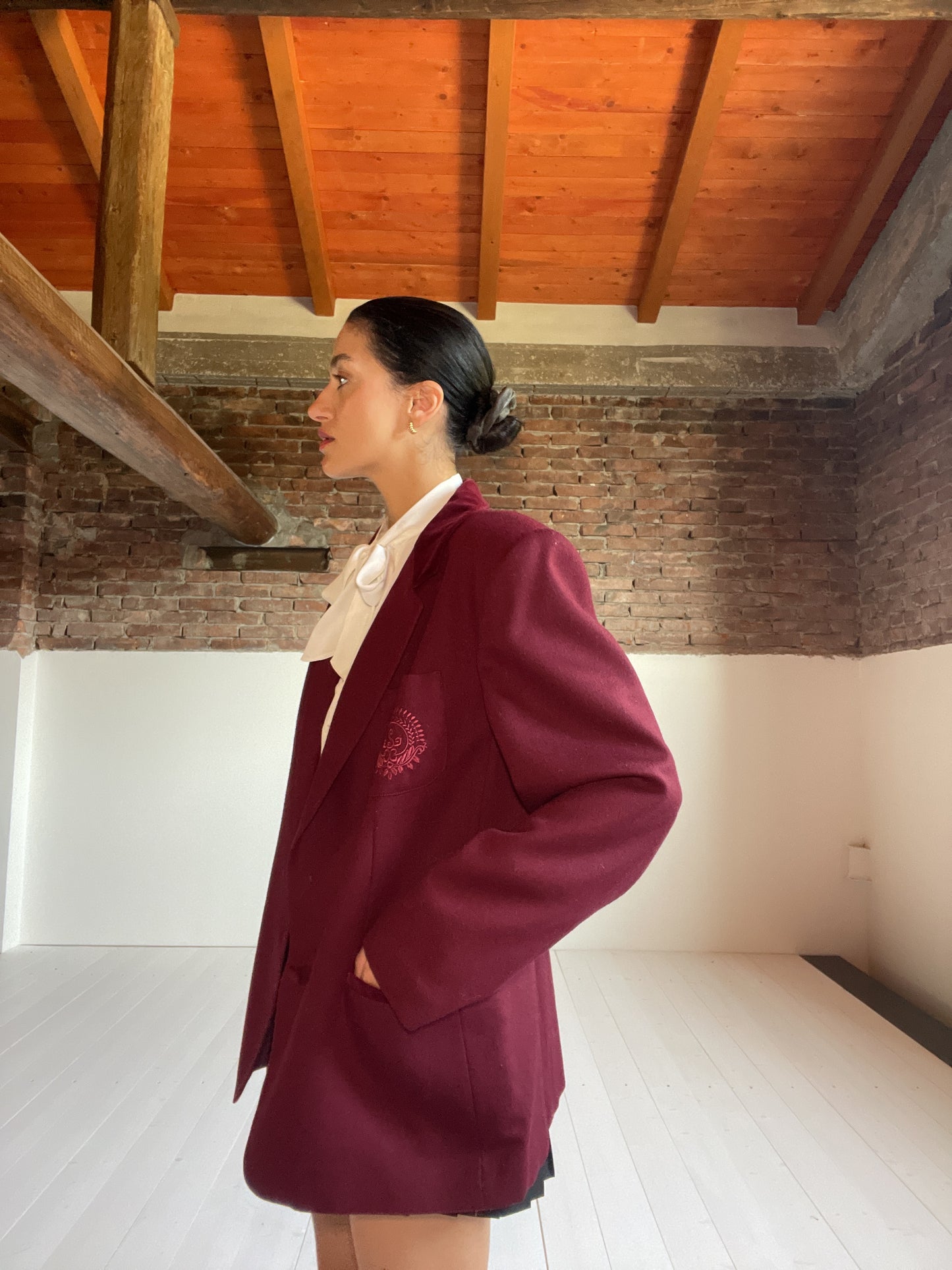 Burgundy wool blazer