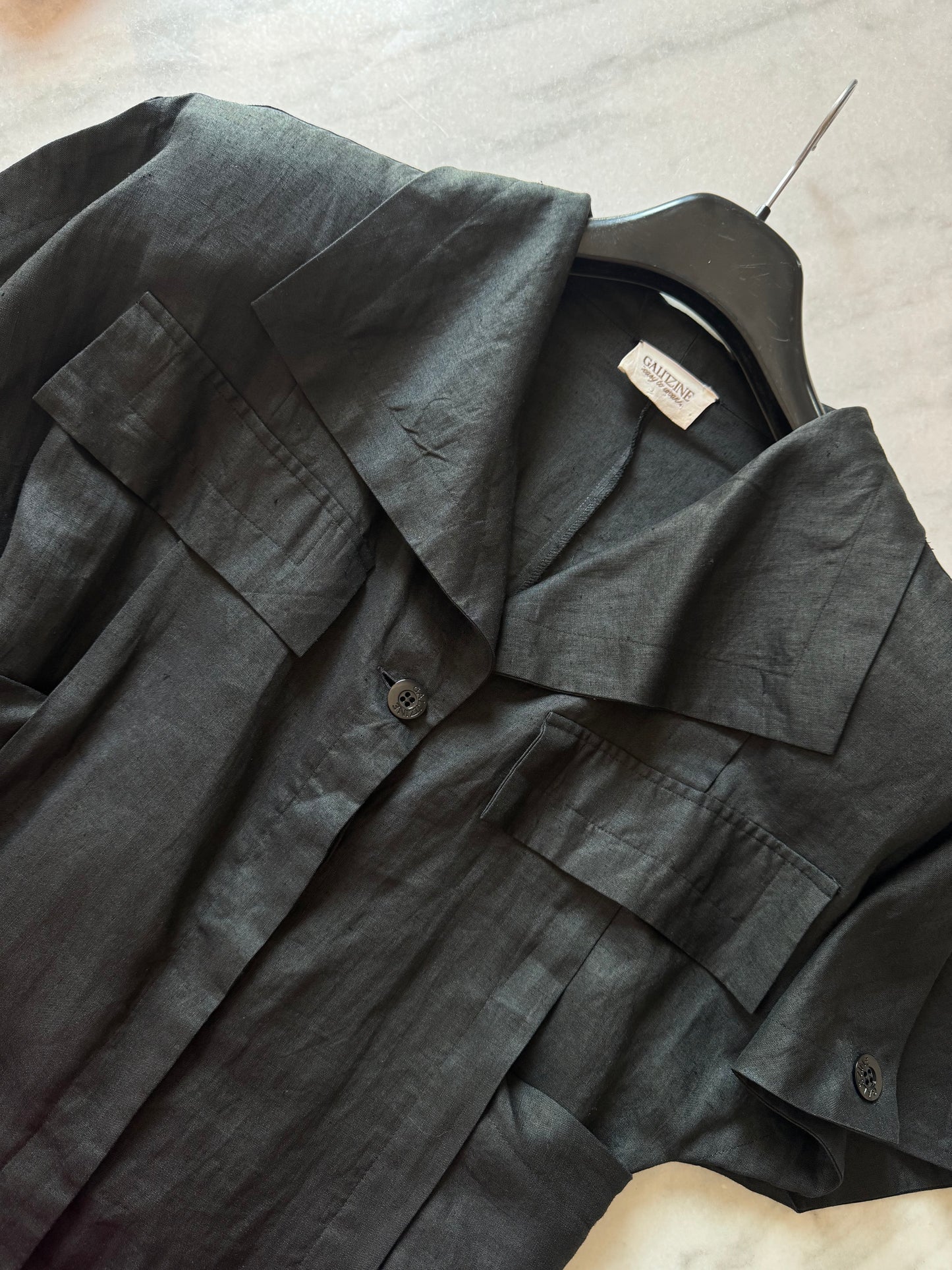 Black linen dress