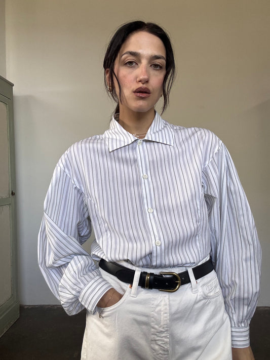 Puff sleeves cotton shirt