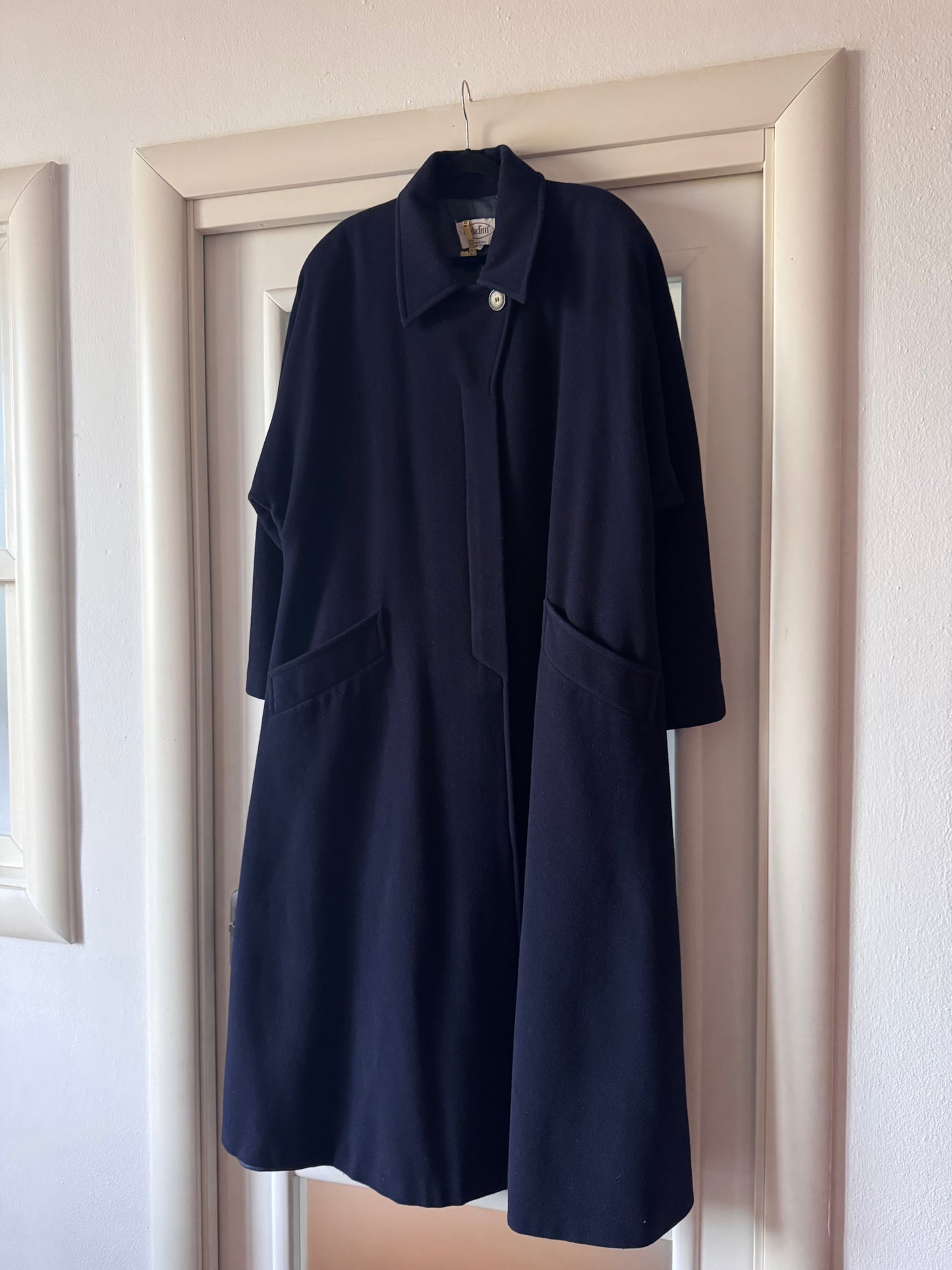 Dark blue princess wool coat