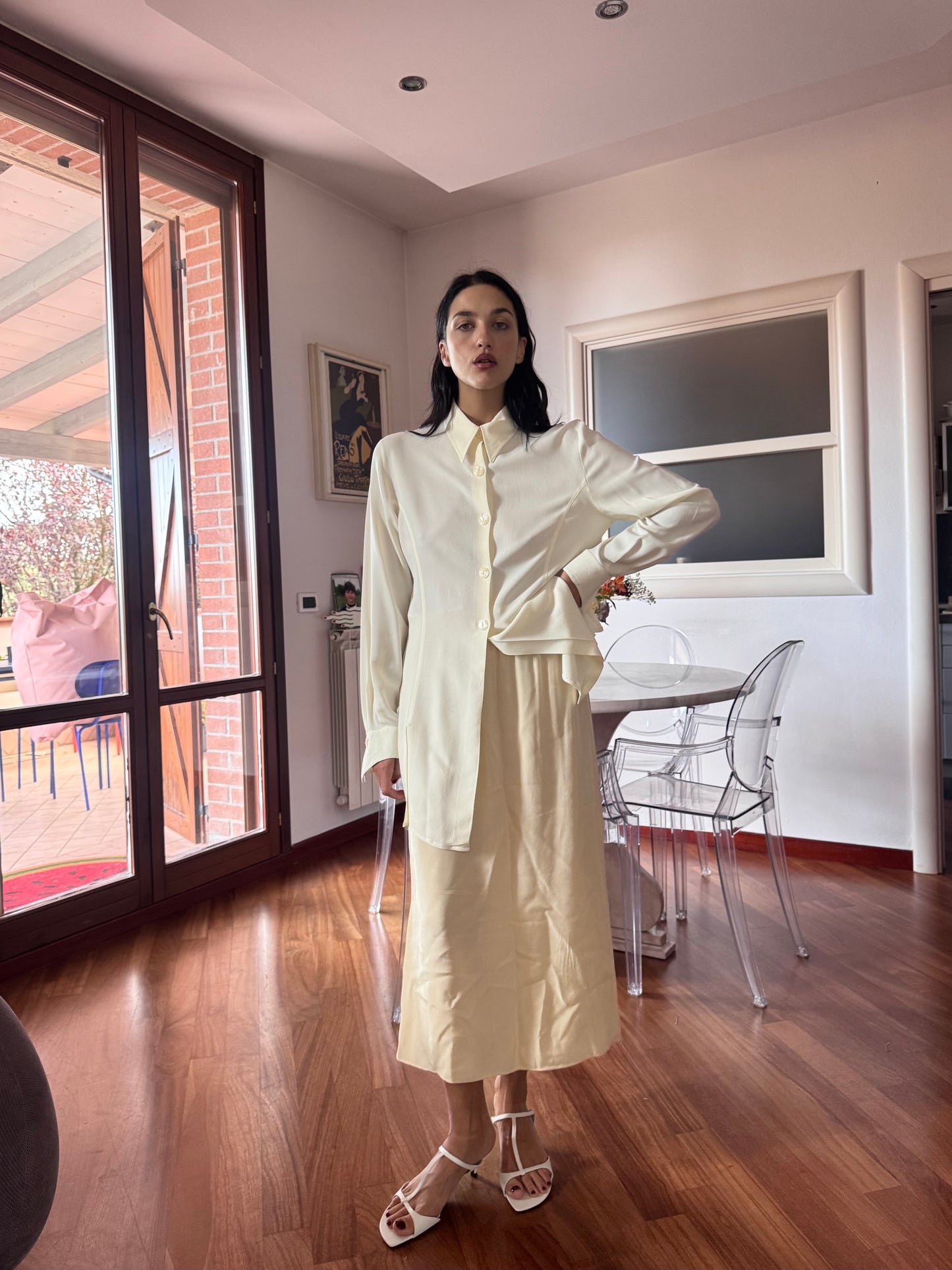 Long cream shirt