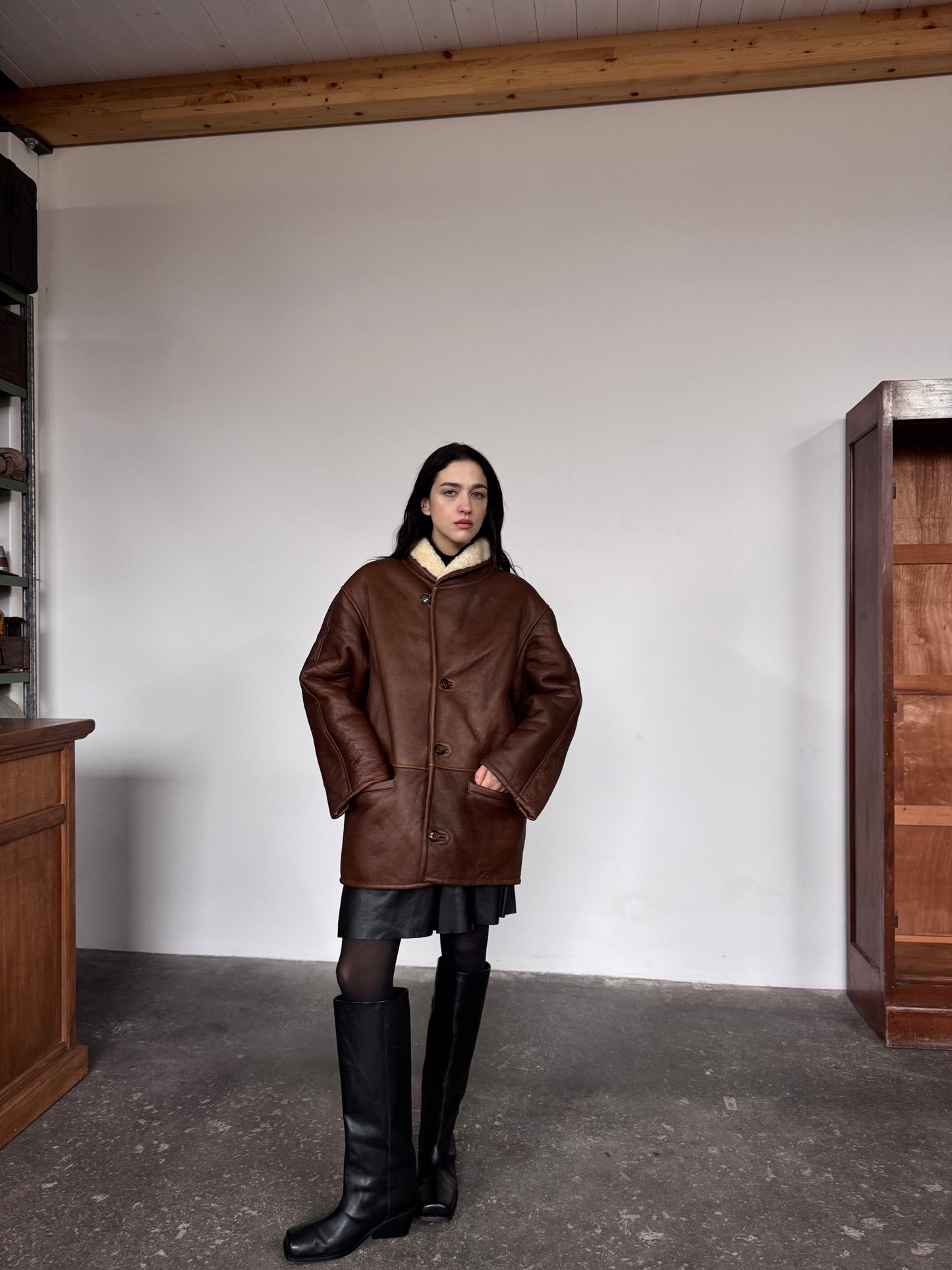 Tobacco shearling
