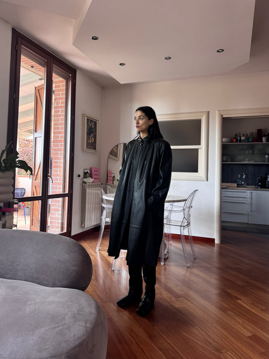 The long leather coat