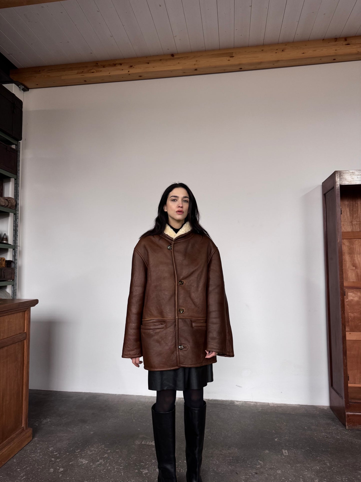 Tobacco shearling