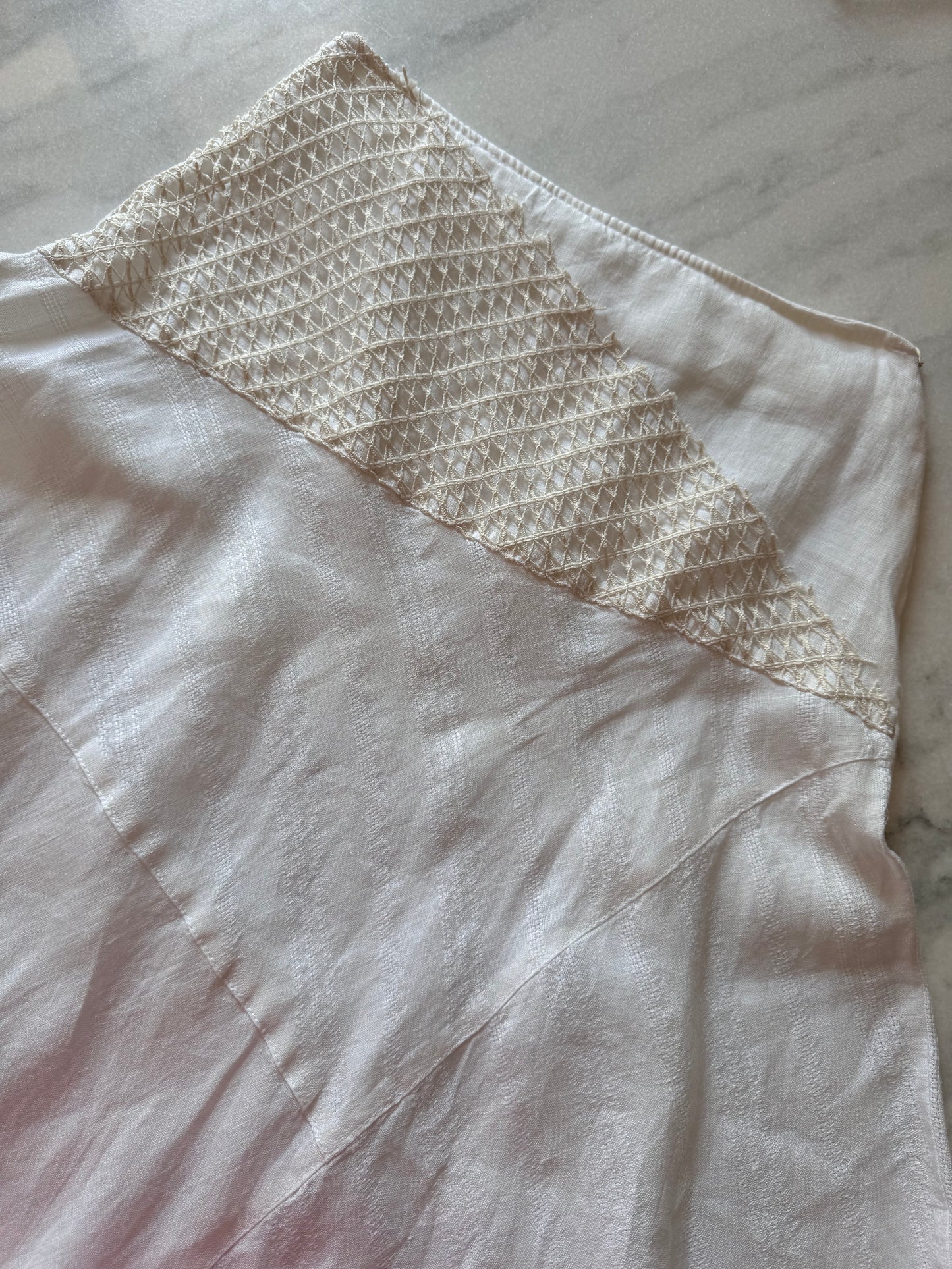 White linen skirt