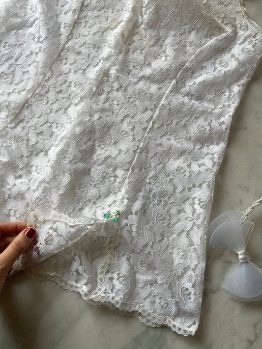 Lace lingerie top + pearl crown