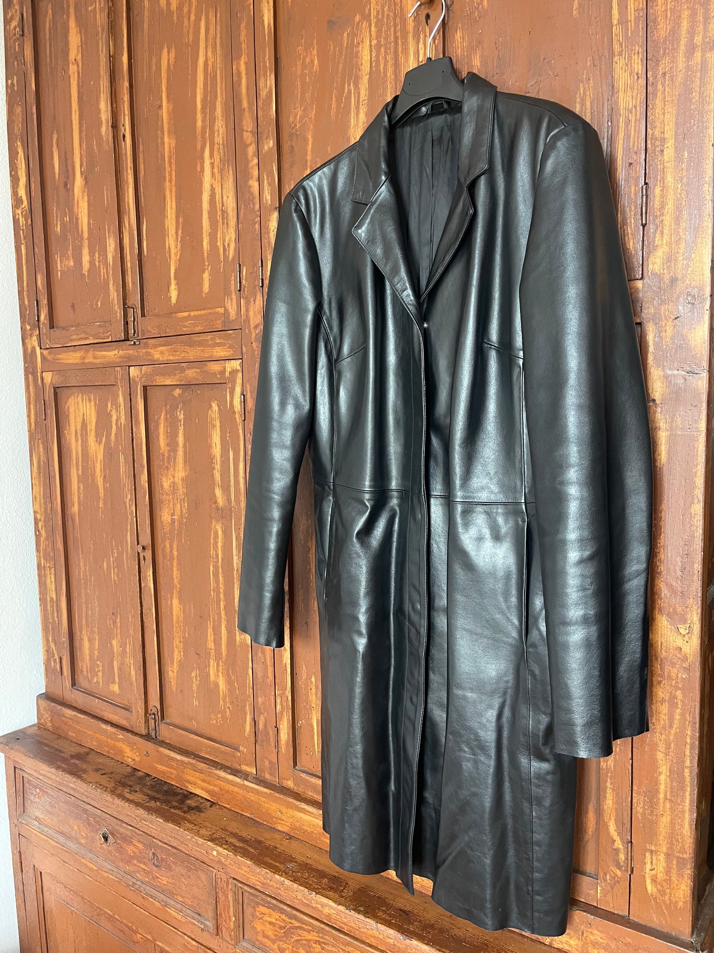 The leather coat