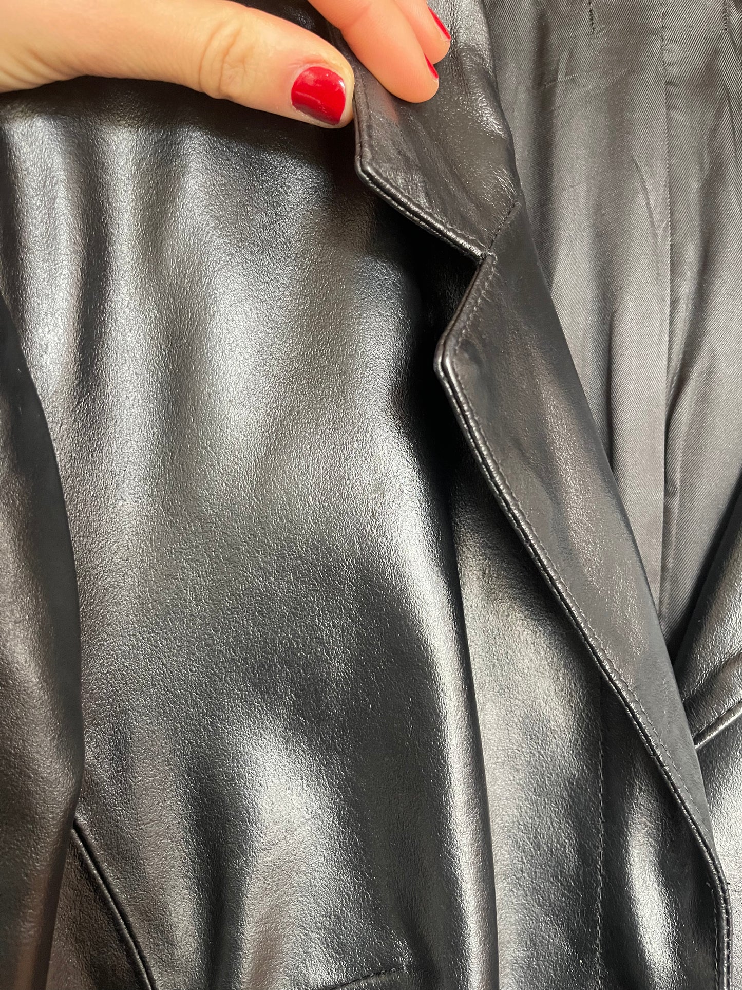 The leather coat