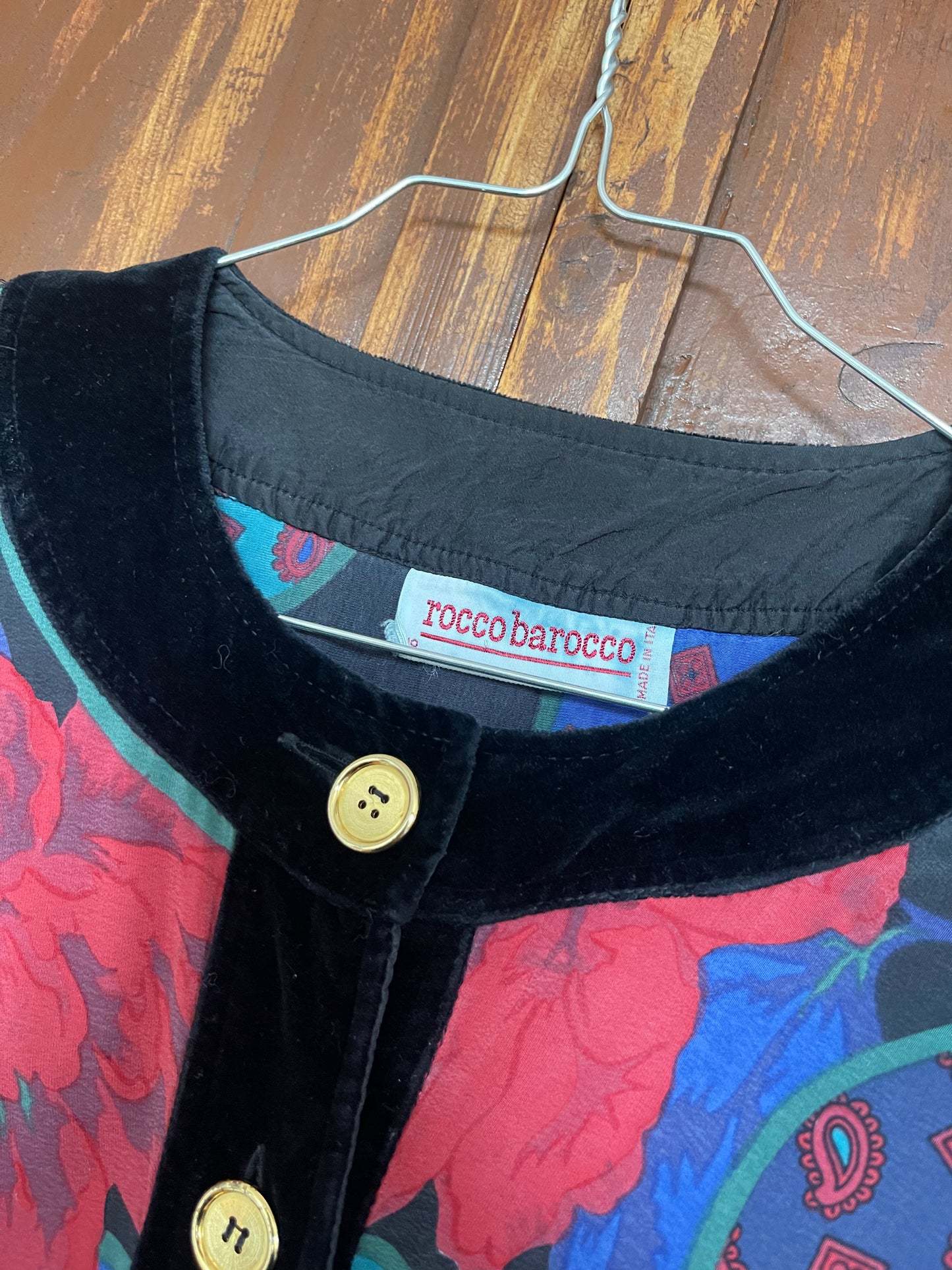 Roccobarocco silk & velvet dress