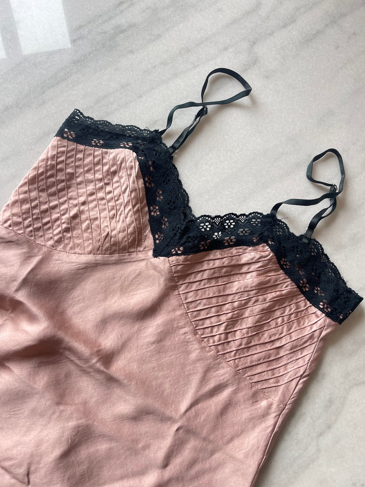 Silk and lace top
