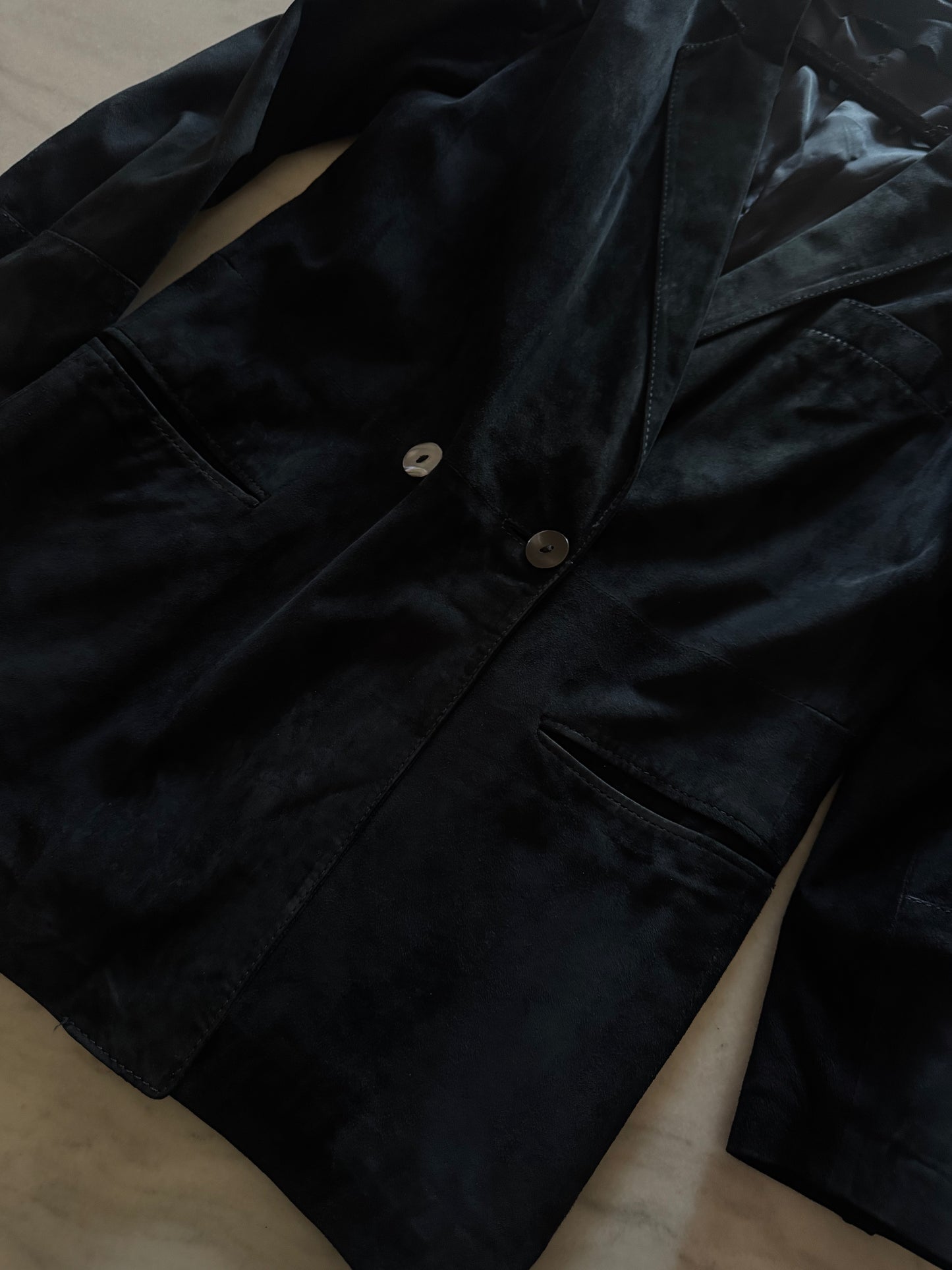Deep blue suede blazer