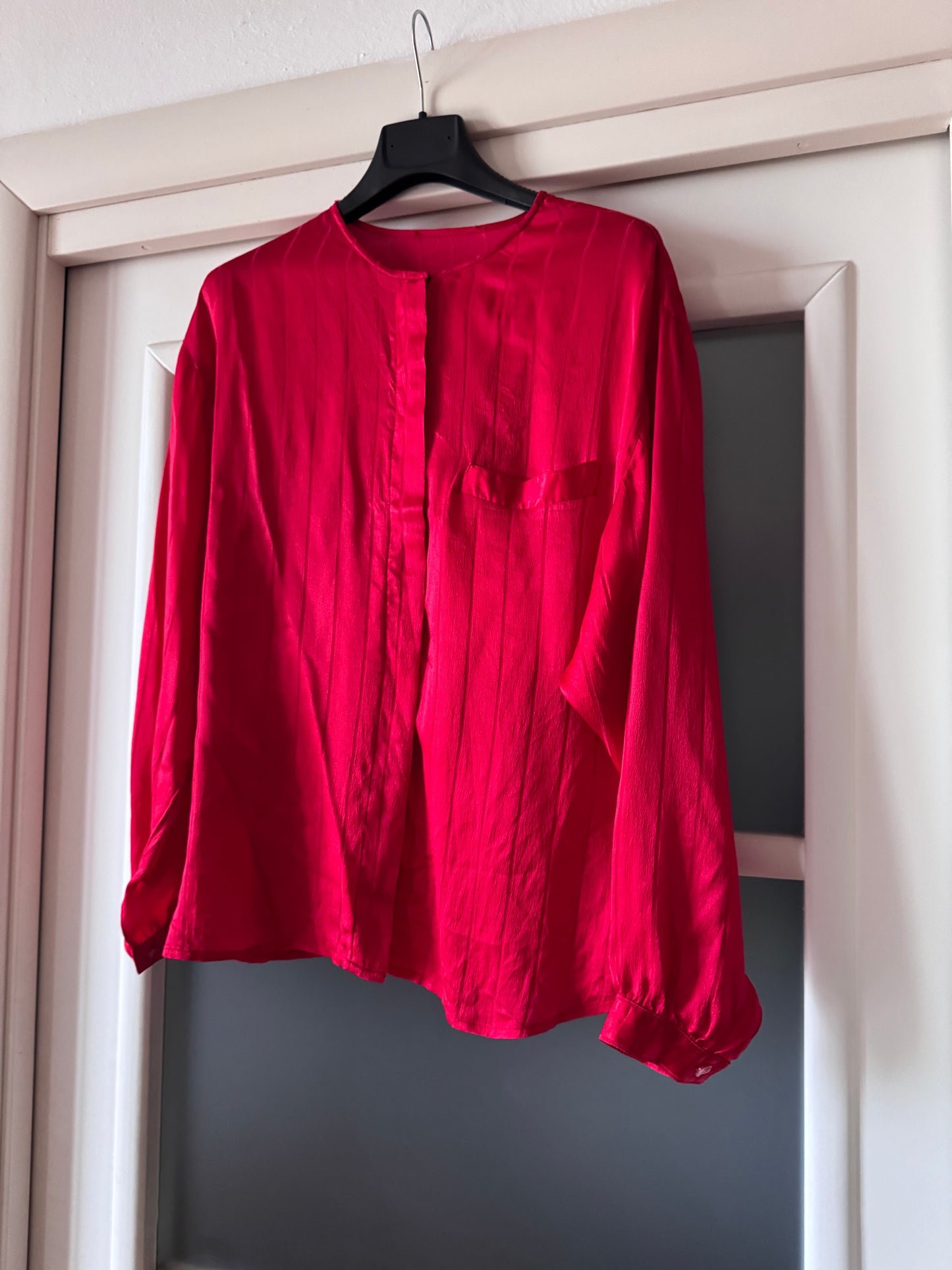 Xmas red silk shirt