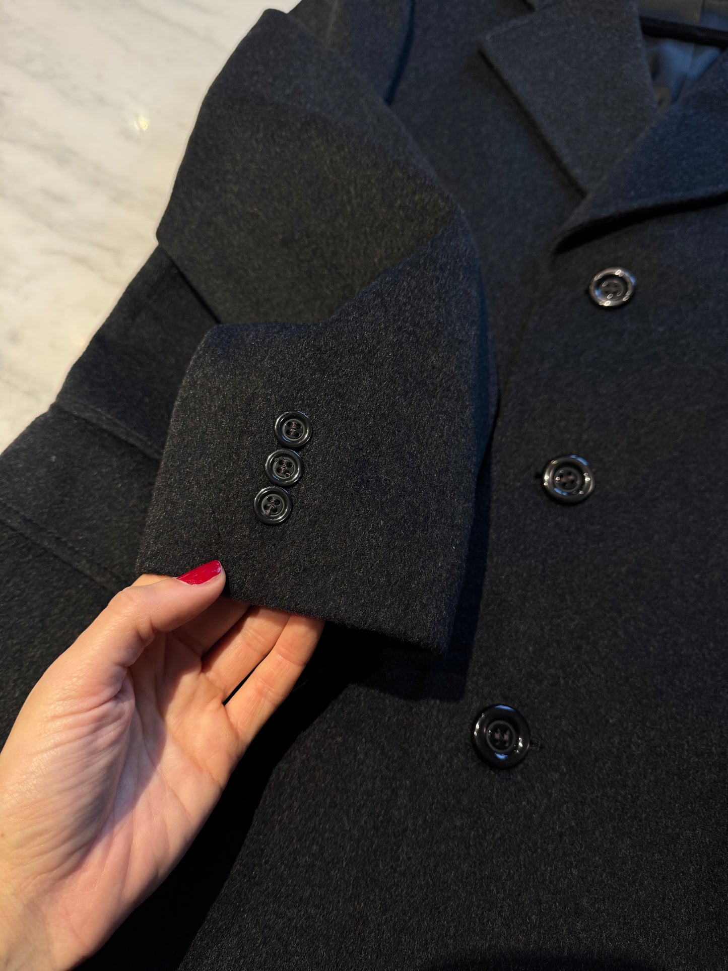 Lebole wool dark grey coat
