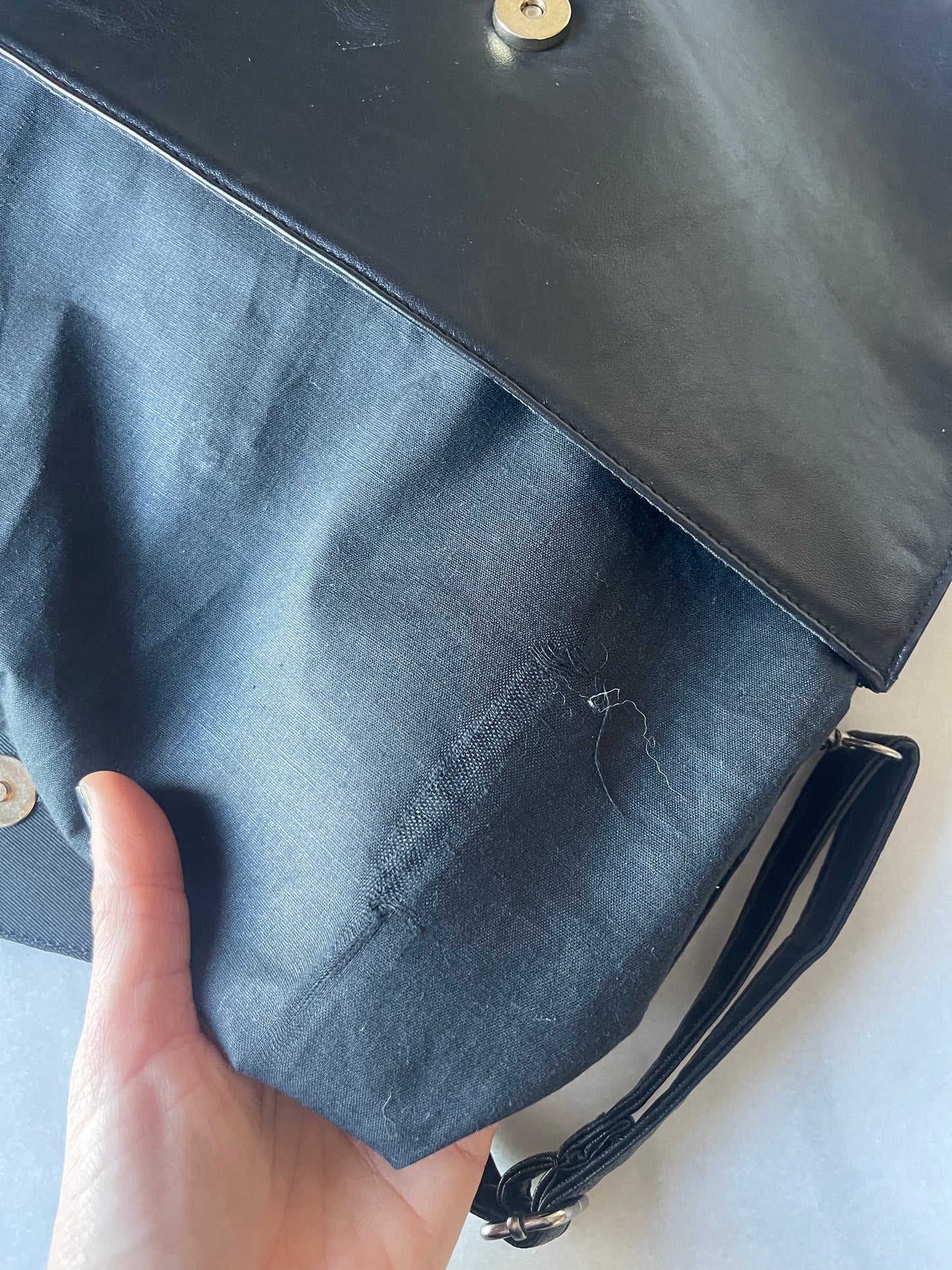 Velvet & leather bag