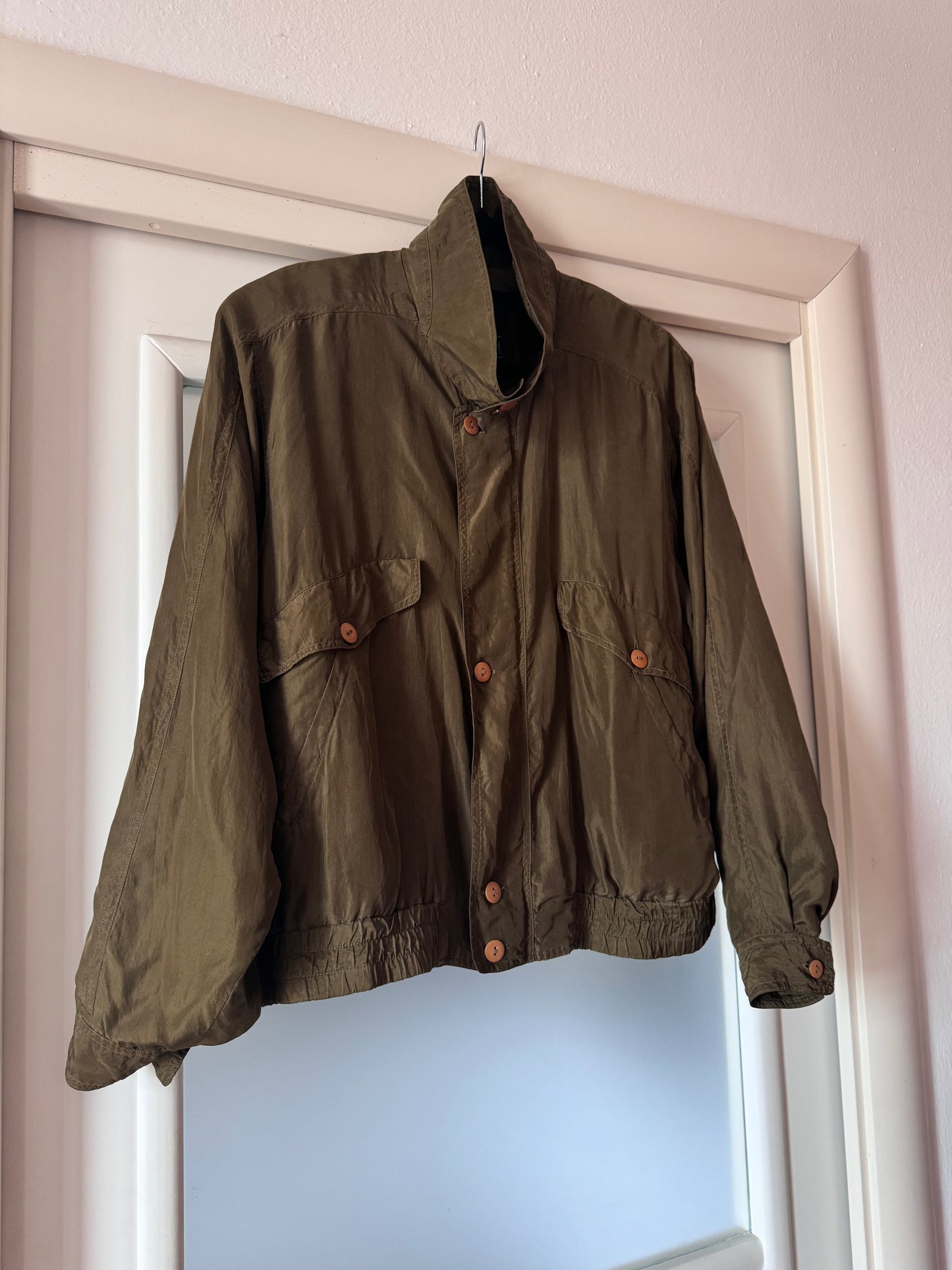 Verde bosco Silk bomber
