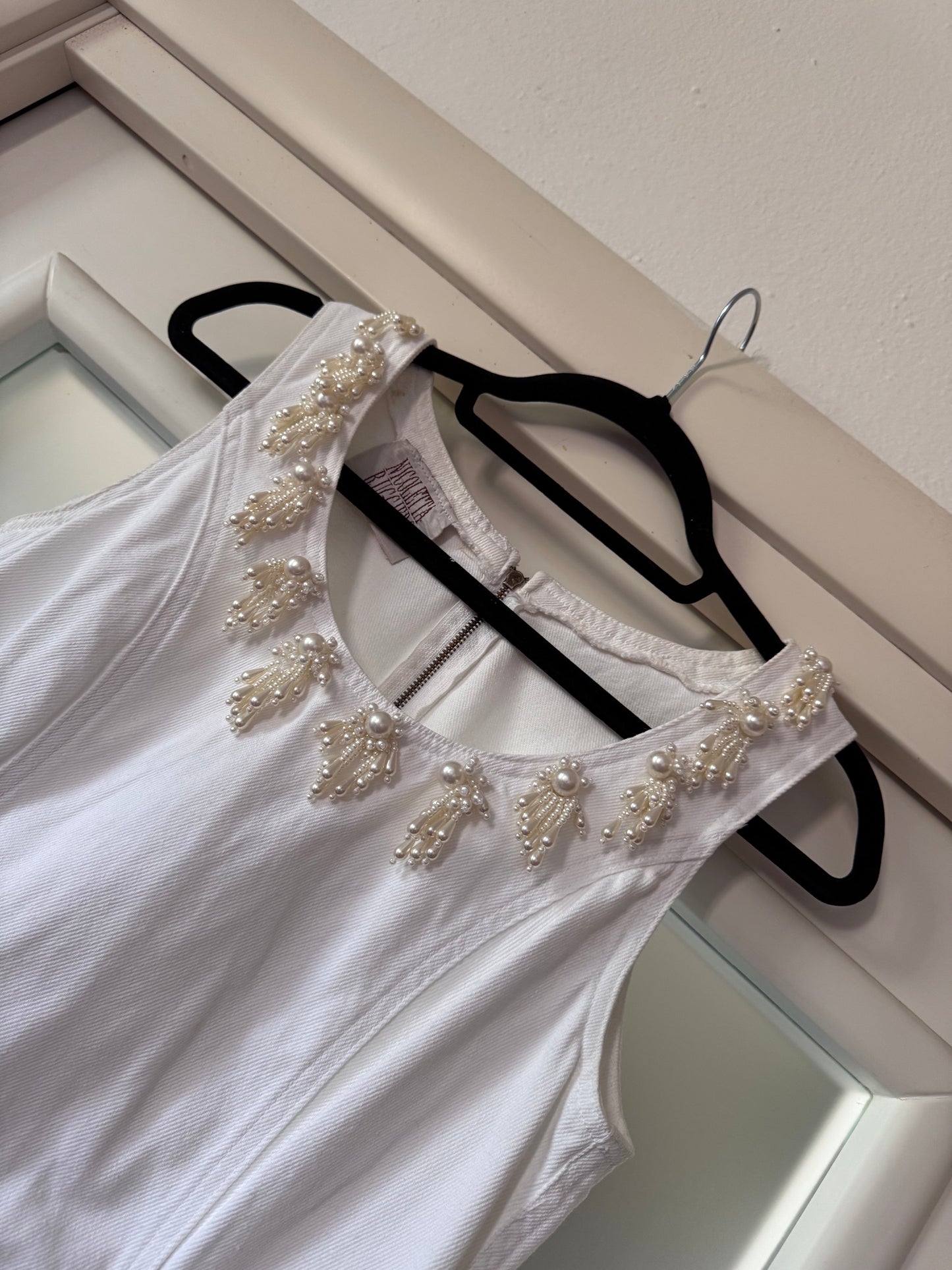90s White denim precious dress