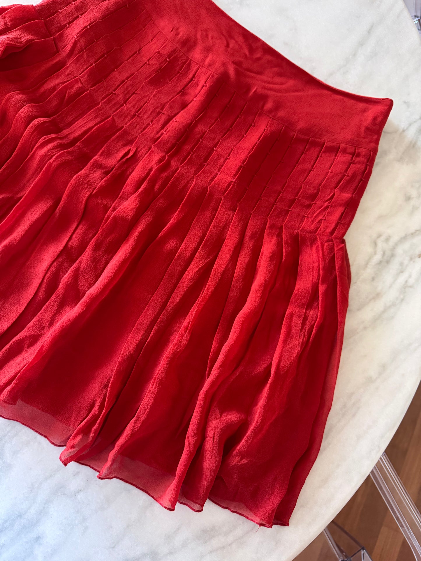 Coral Silk skirt