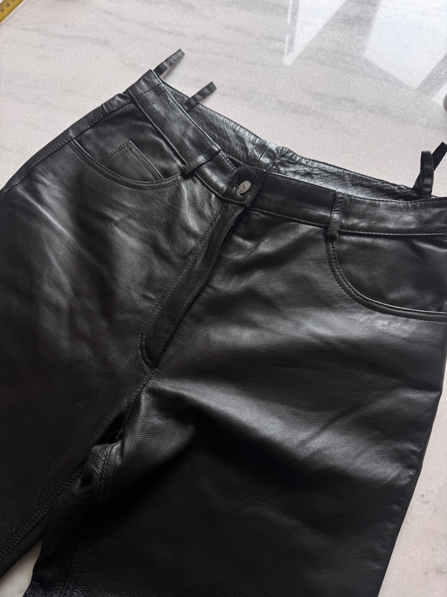 Black leather pants